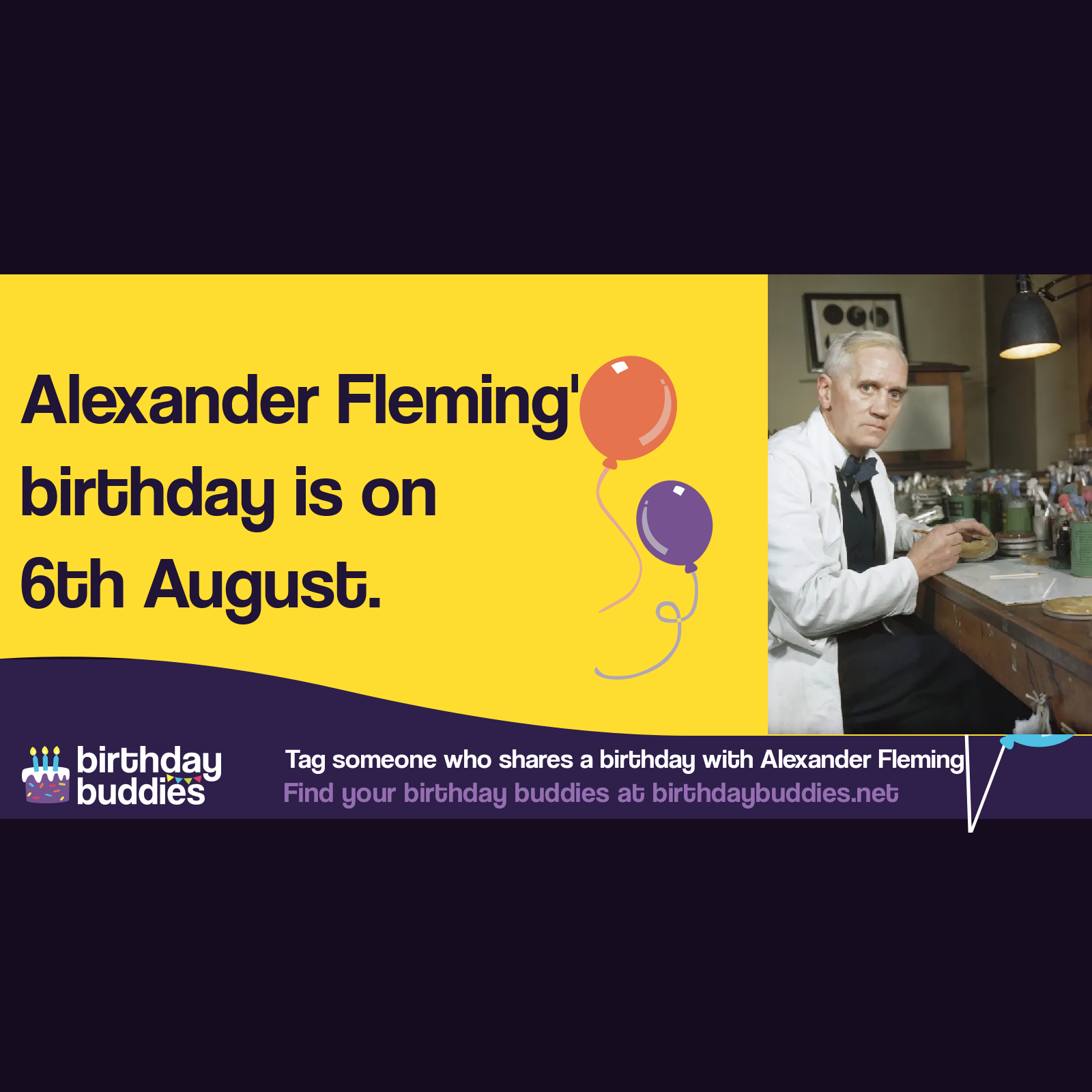 Alexander Fleming's birthday was 6th August 1881