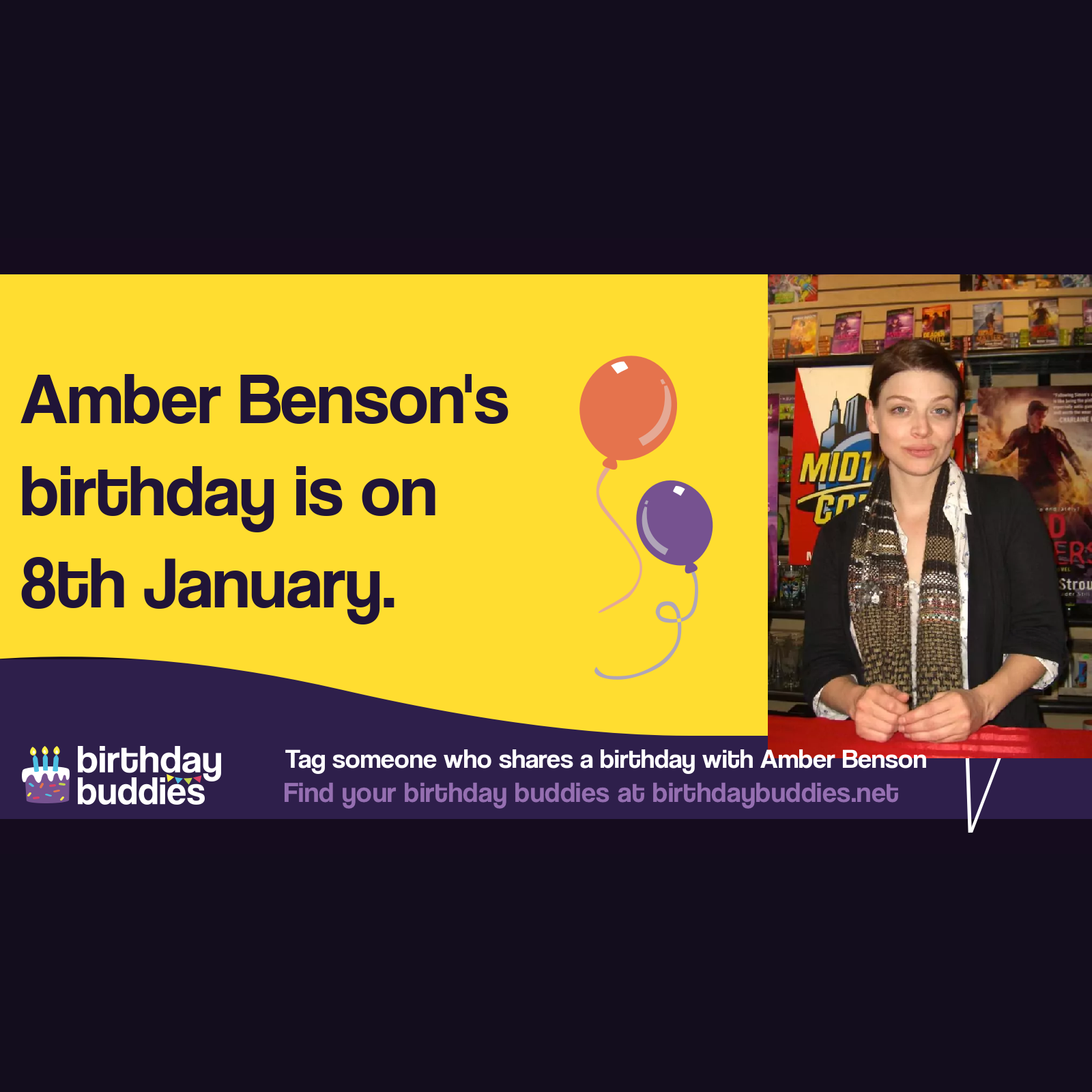 Amber Benson&rsquo;s birthday is 8th January 1977