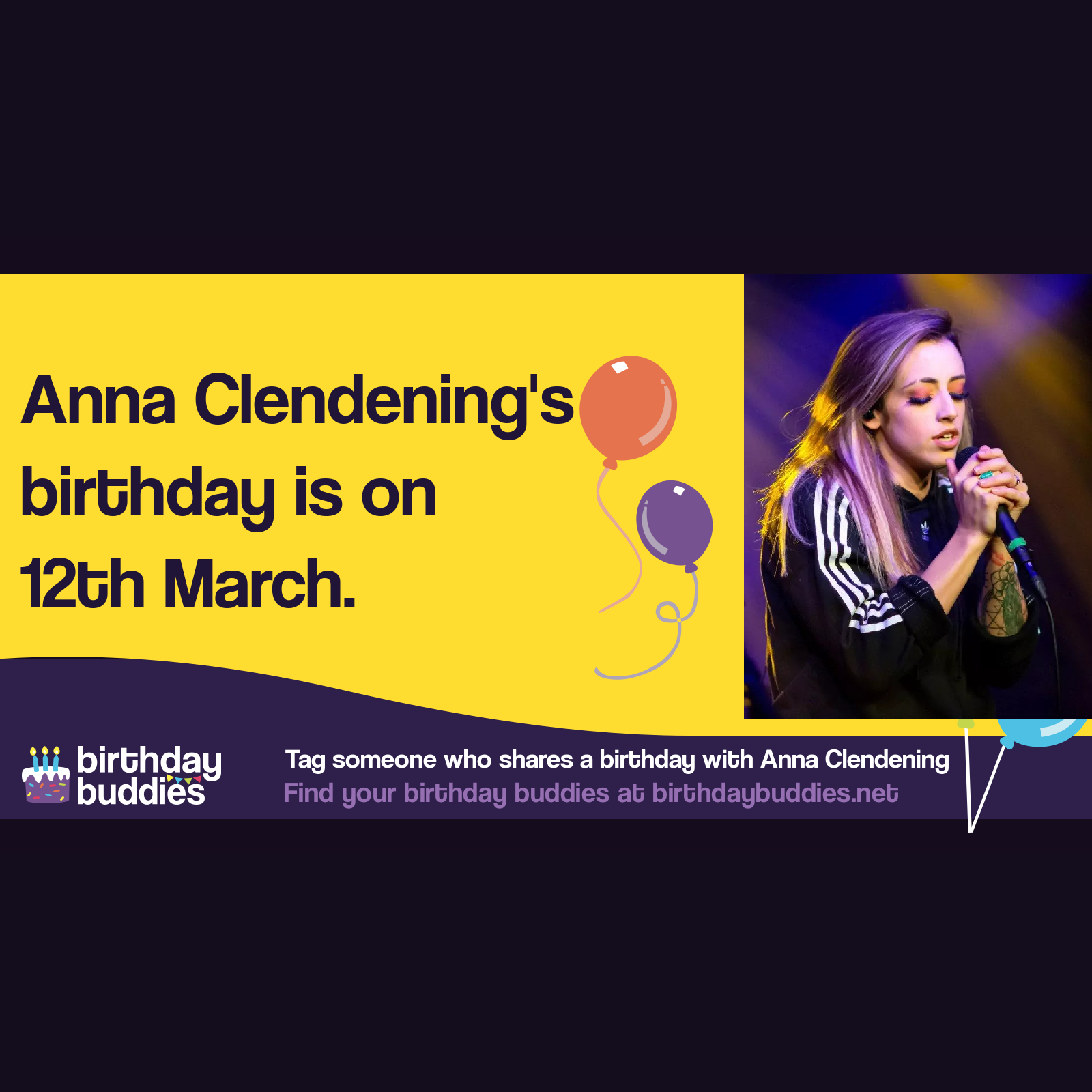 Anna Clendening's birthday is 12th March 1993