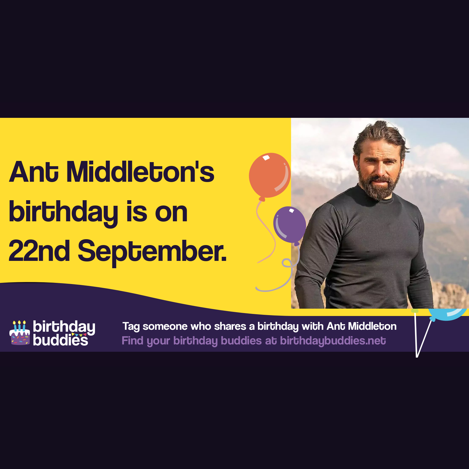 Ant Middleton's birthday is 22nd September 1980 