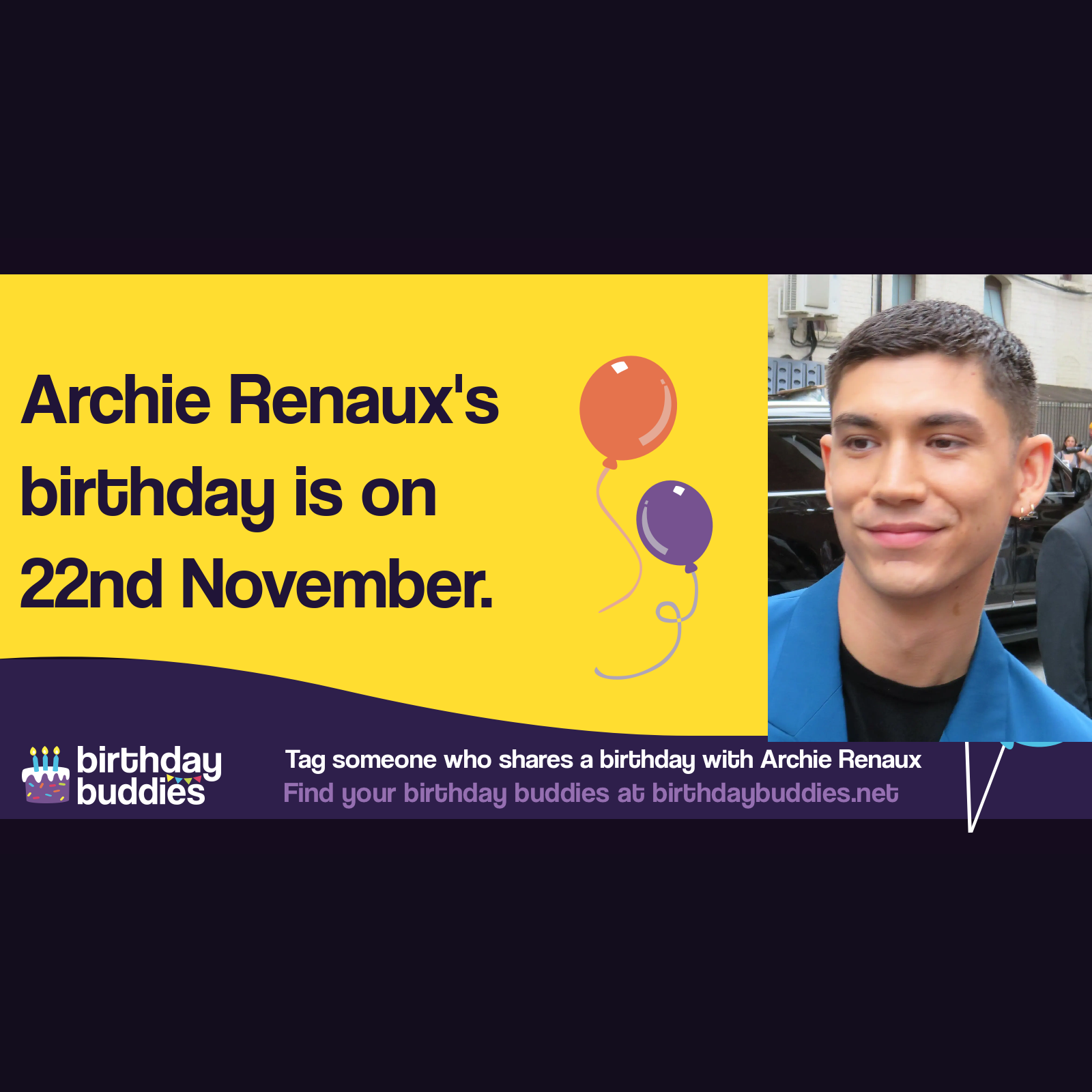 Archie Renaux's birthday is 22nd November 1997