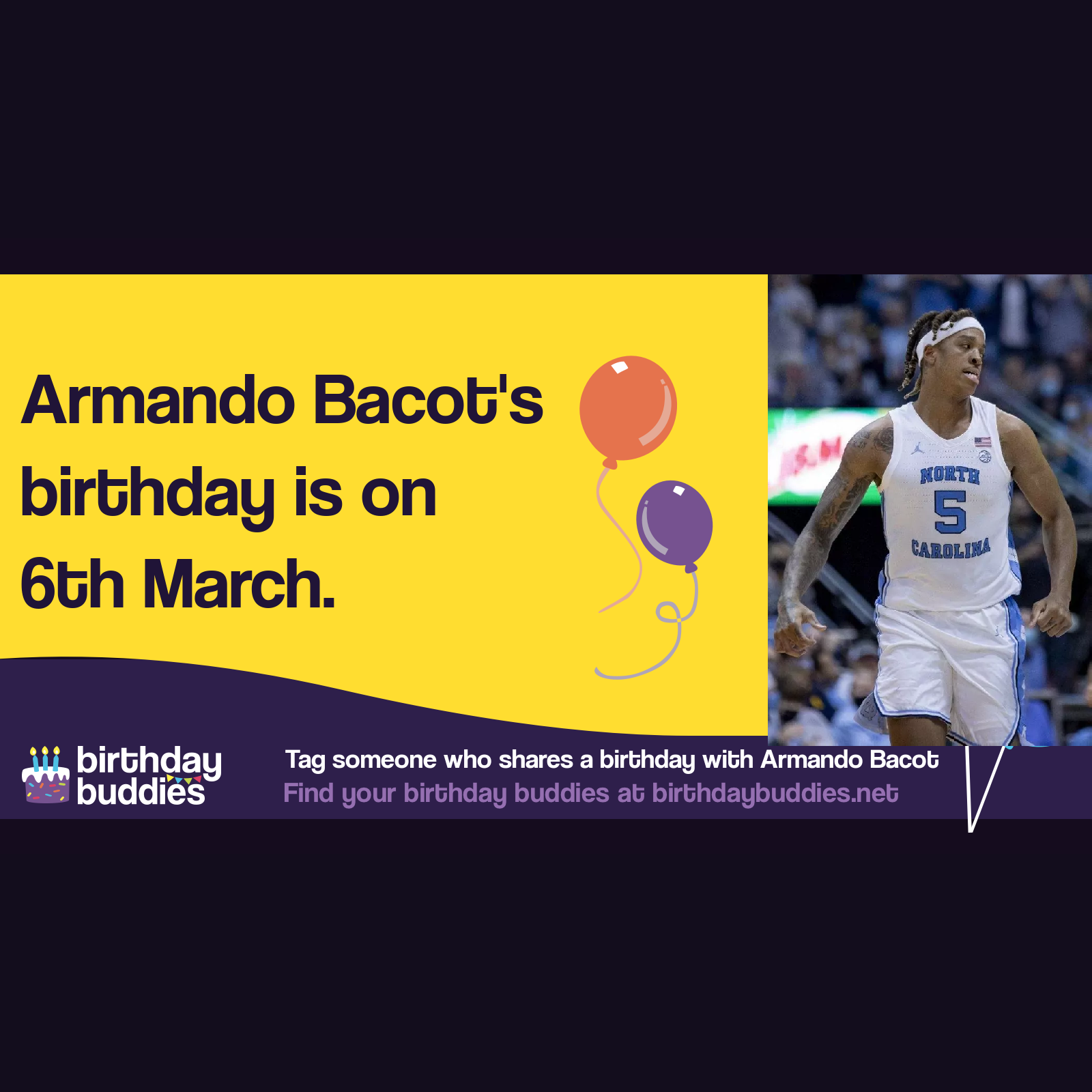 Armando Bacot's birthday is 6th March 2000