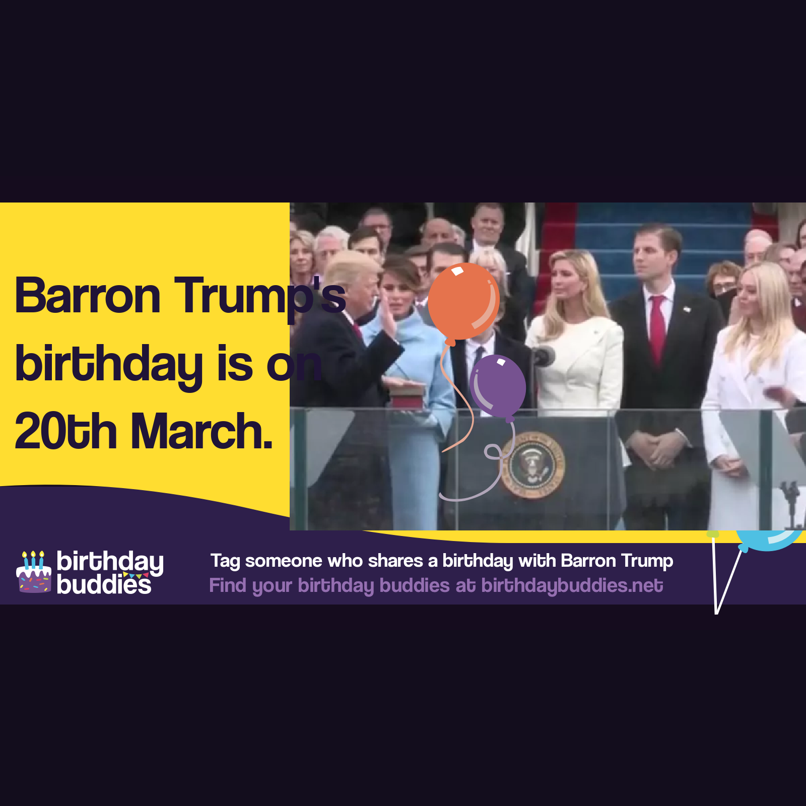 Barron Trump's birthday is 20th March 2006