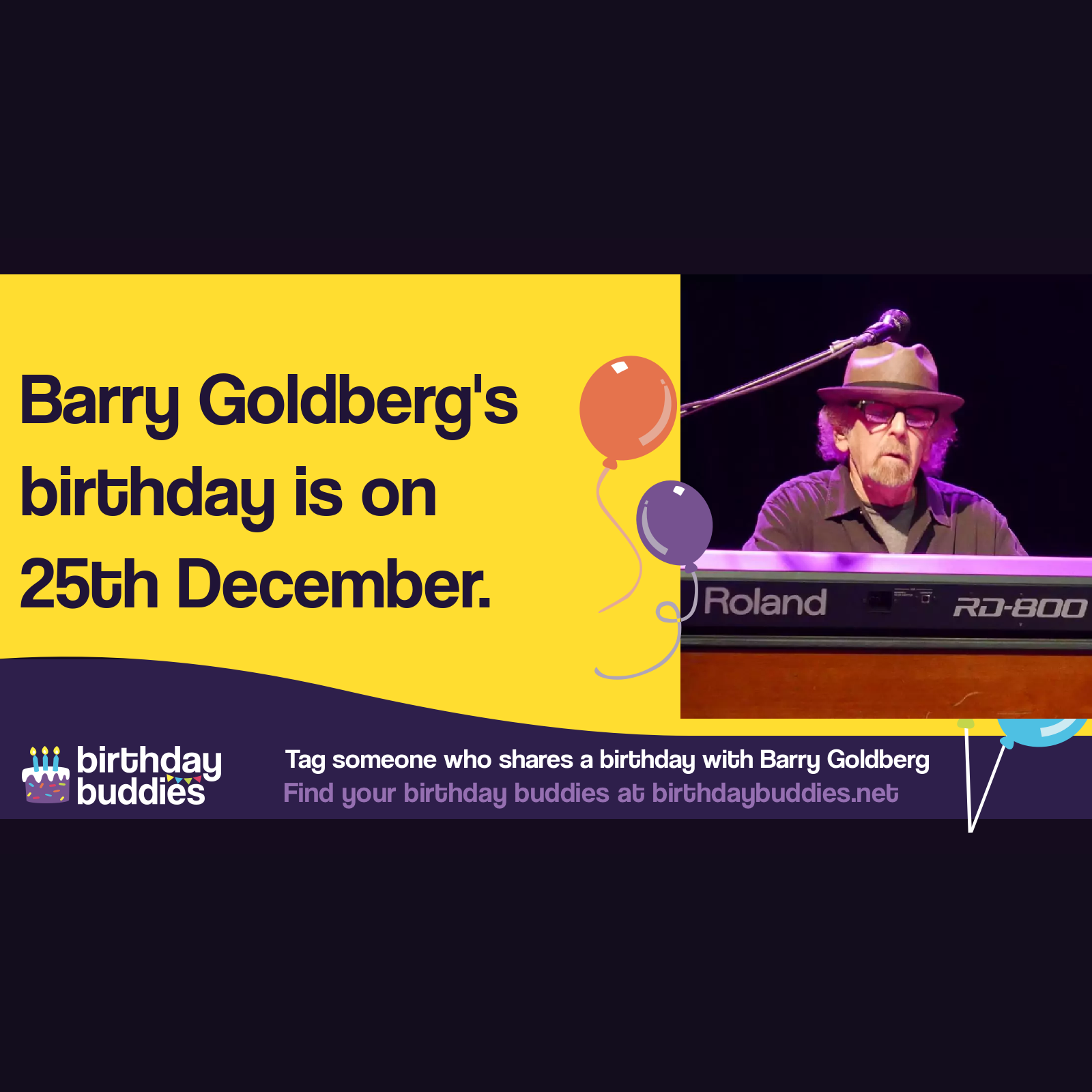 Barry Goldberg’s birthday is 25th December 1942