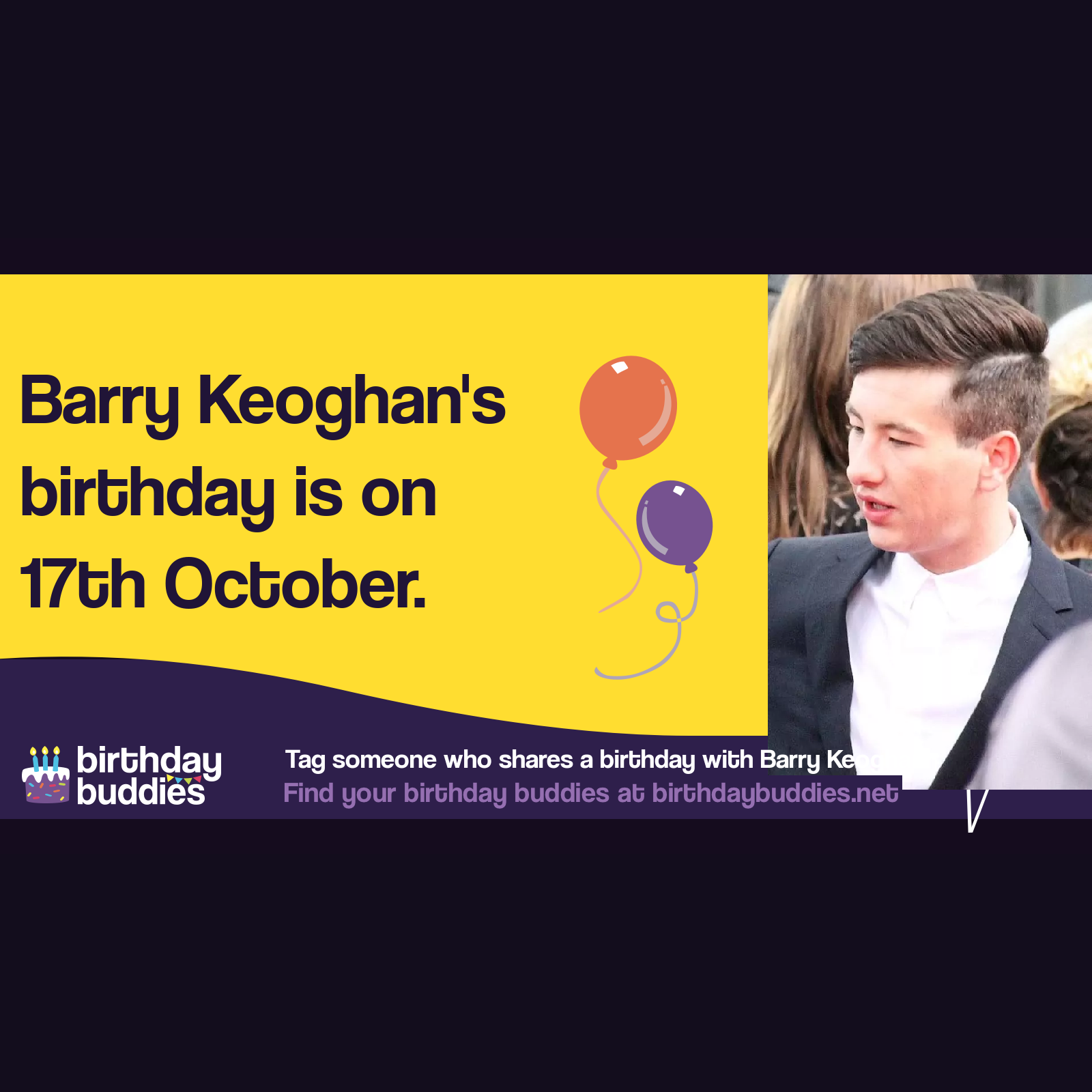 Barry Keoghan's birthday is 17th October 1992