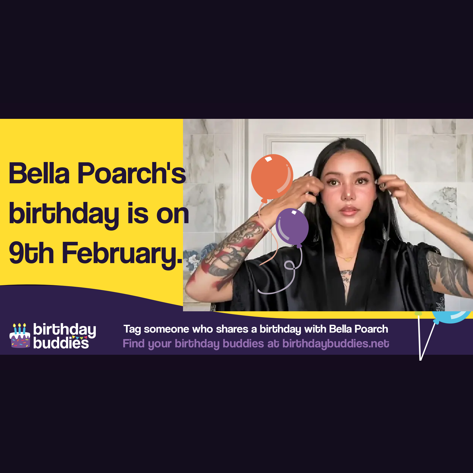 Bella Poarch’s birthday is 9th February 1997
