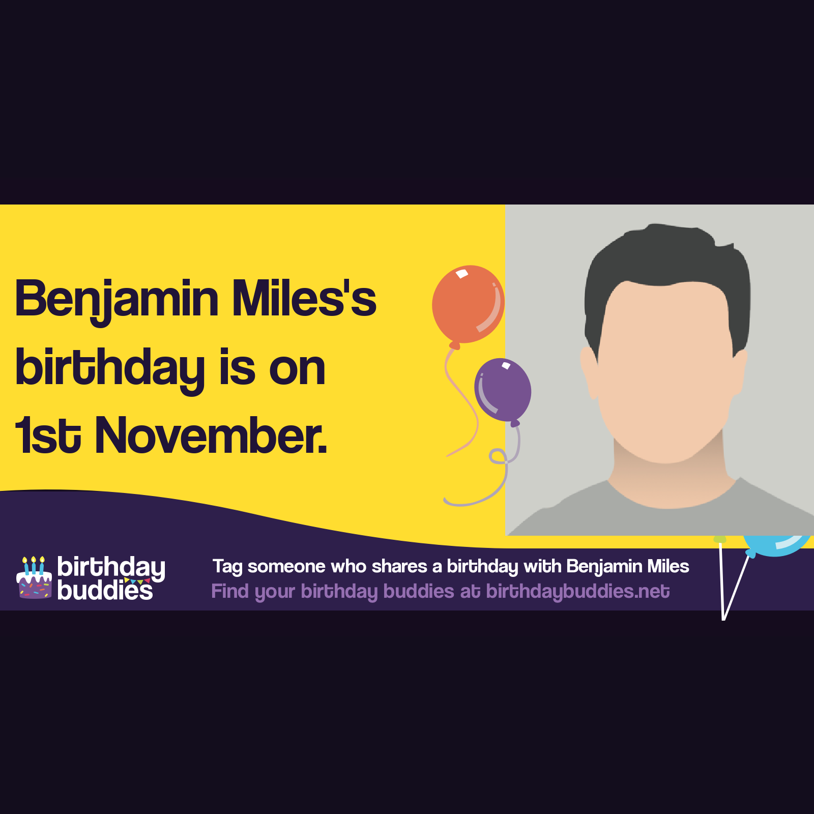 Benjamin Miles's birthday is 1st November 1967