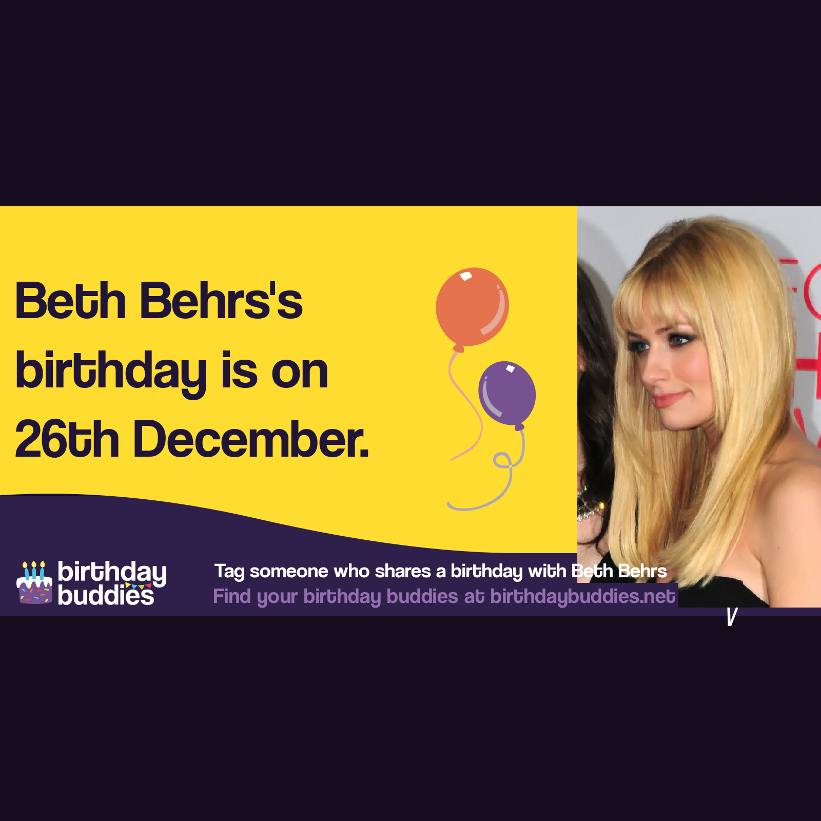 Beth Behrs’s birthday is 26th December 1985