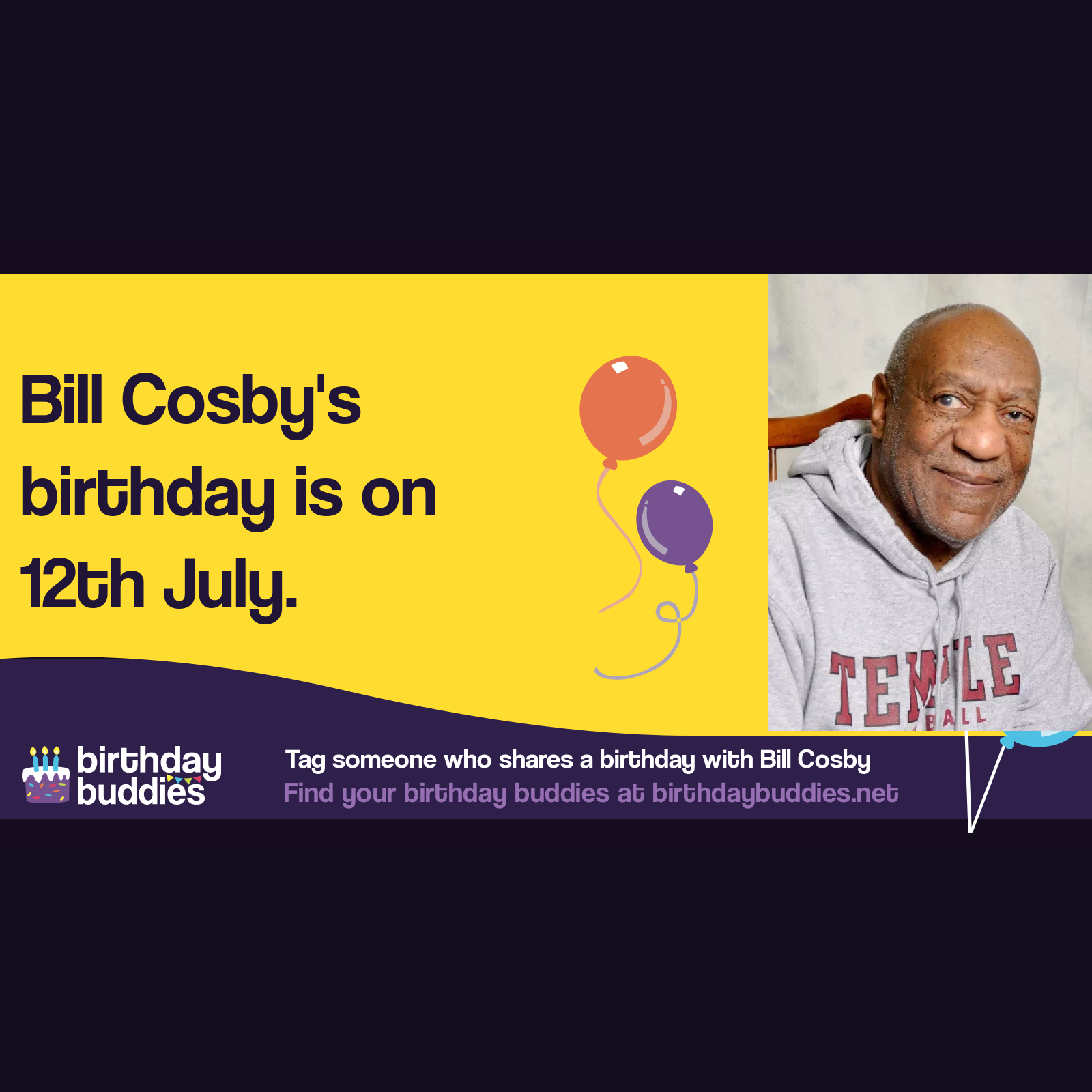 Bill Cosby's birthday is 12th July 1937