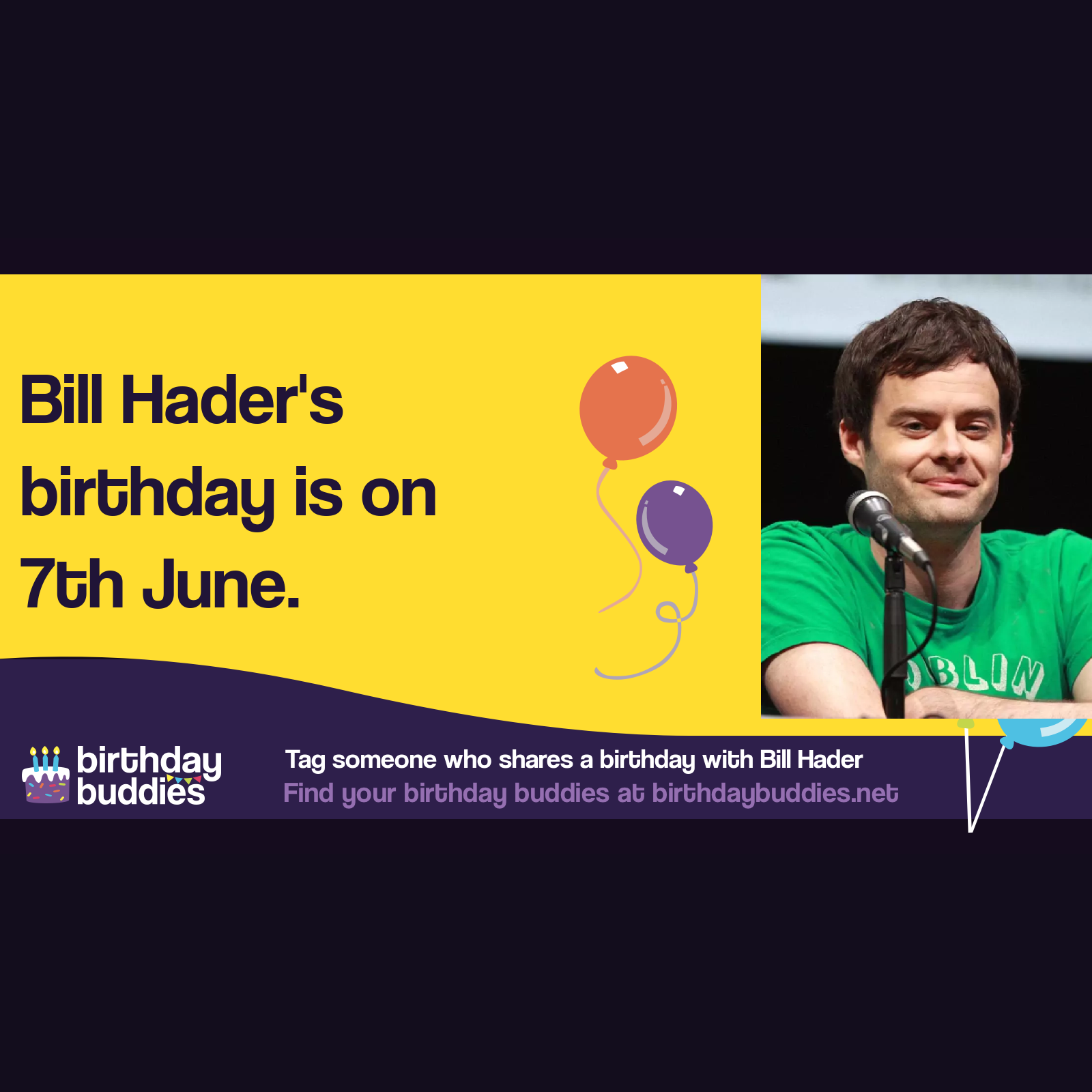 Bill Hader's birthday is 7th June 1978