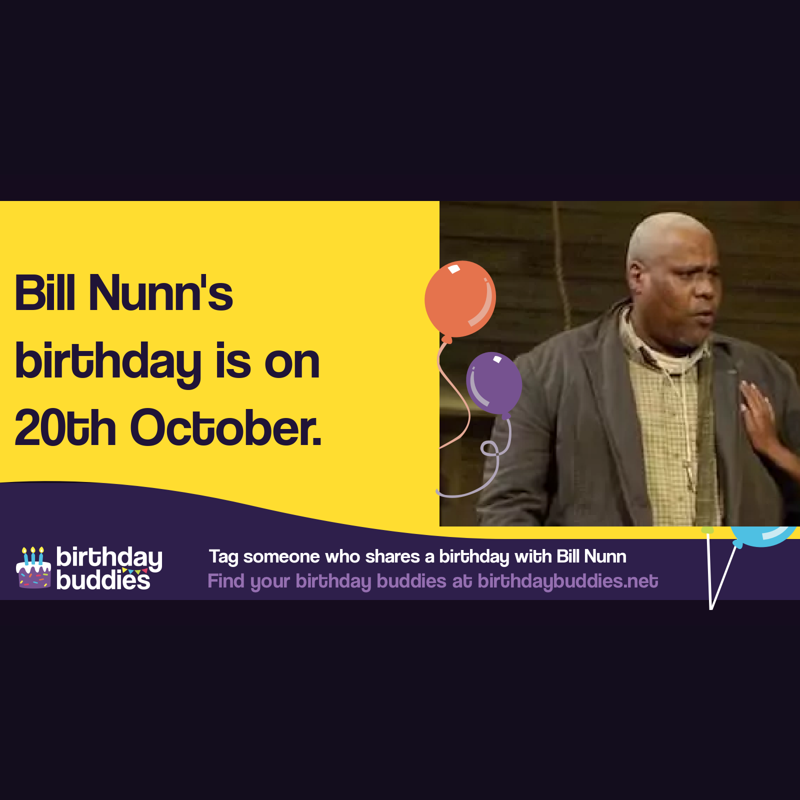 Bill Nunn&rsquo;s birthday was 20th October 1953