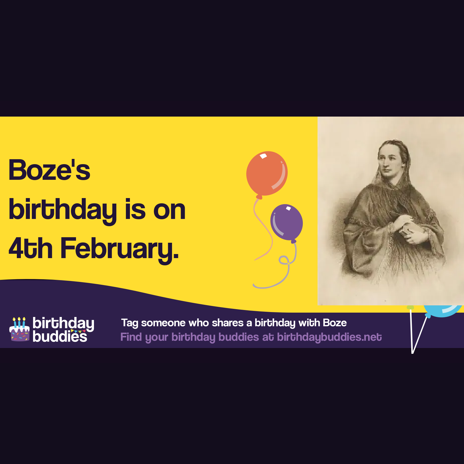 Boze's birthday was 4th February 1820