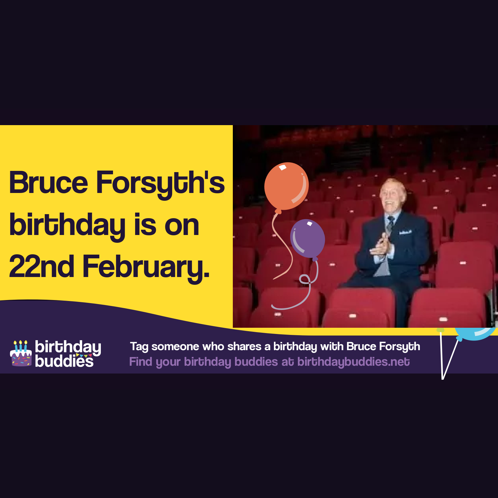 Bruce Forsyth’s birthday was 22nd February 1928