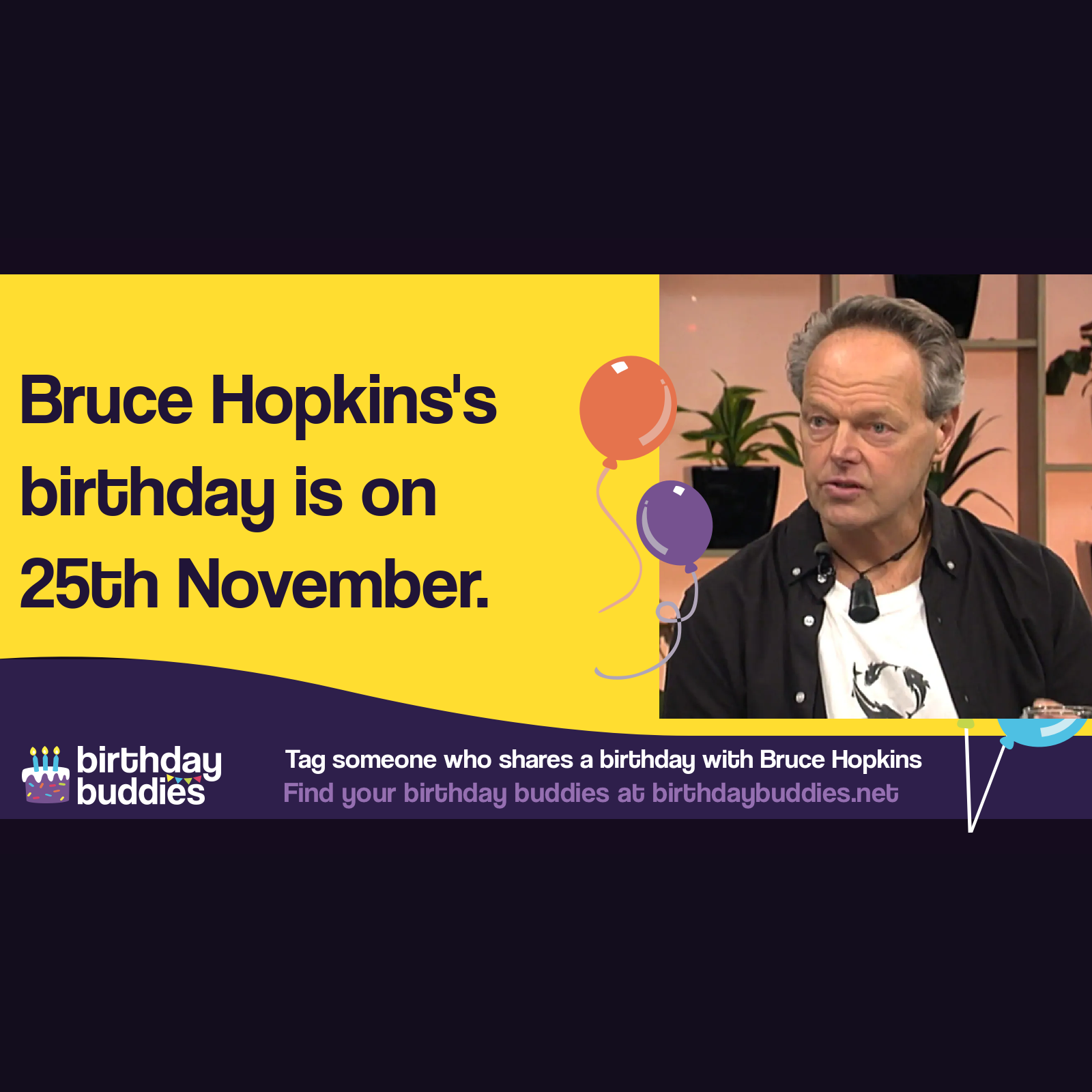 Bruce Hopkins's birthday is 25th November 1955