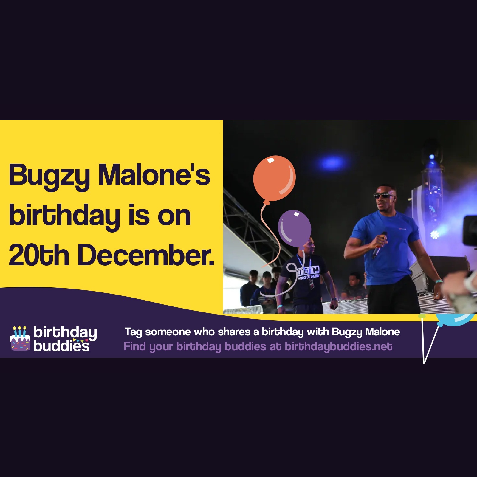 Bugzy Malone's birthday is 20th December 1990
