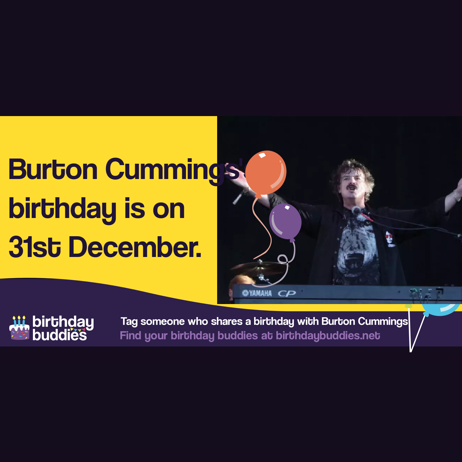 Burton Cummings’s birthday is 31st December 1947