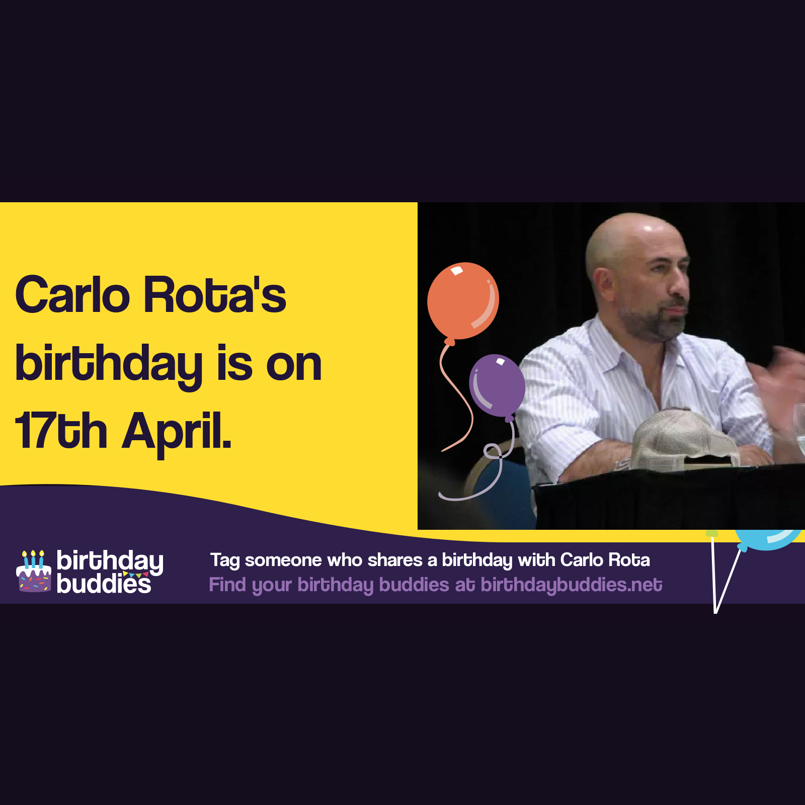 Carlo Rota's birthday is 17th April 1961