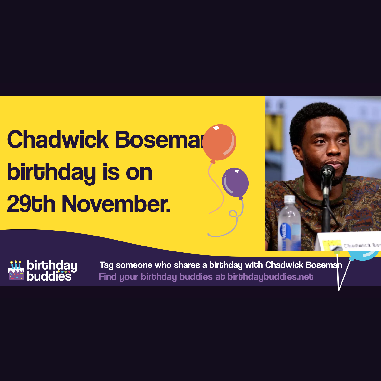 Chadwick Boseman's birthday was 29th November 1977