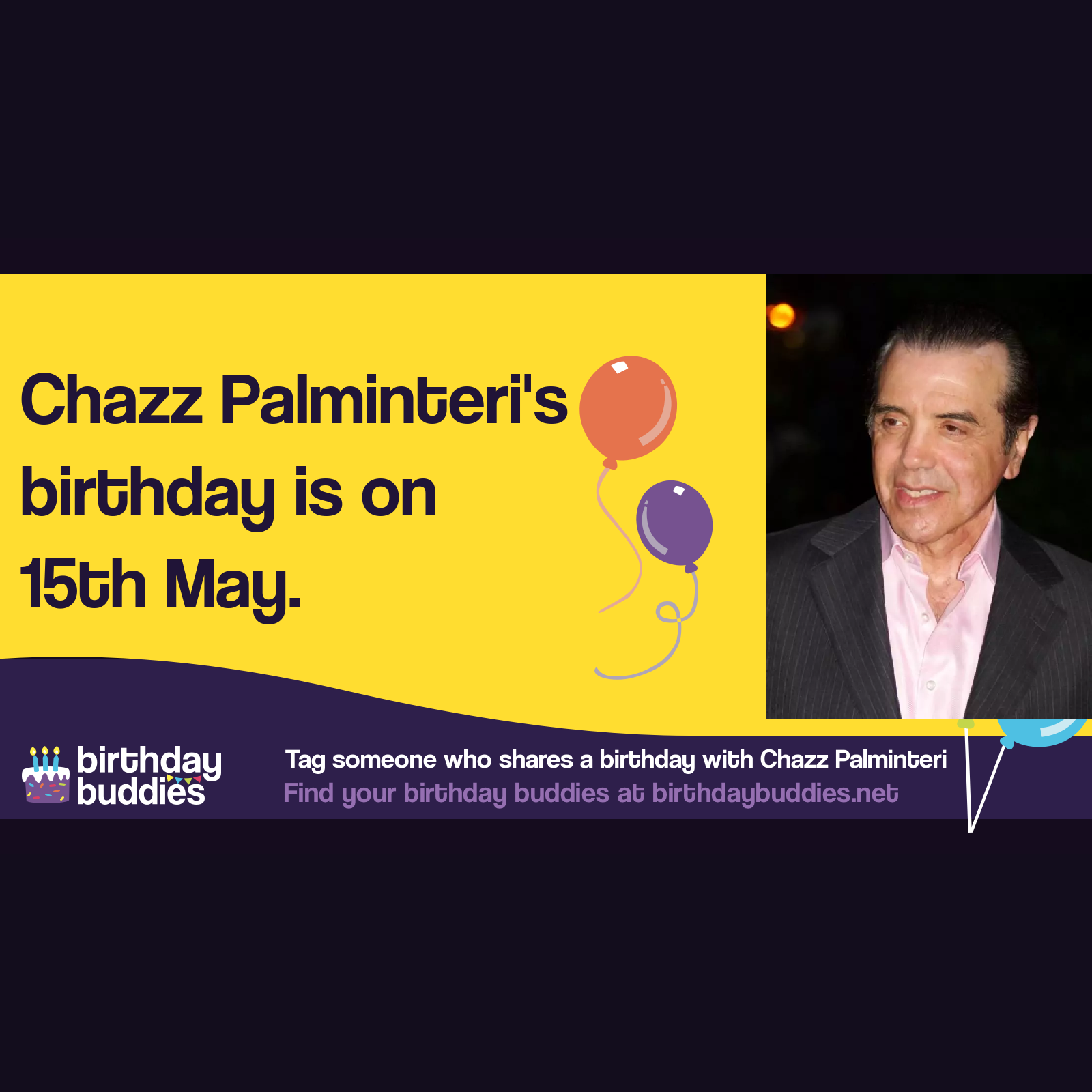 Chazz Palminteri's birthday is 15th May 1952