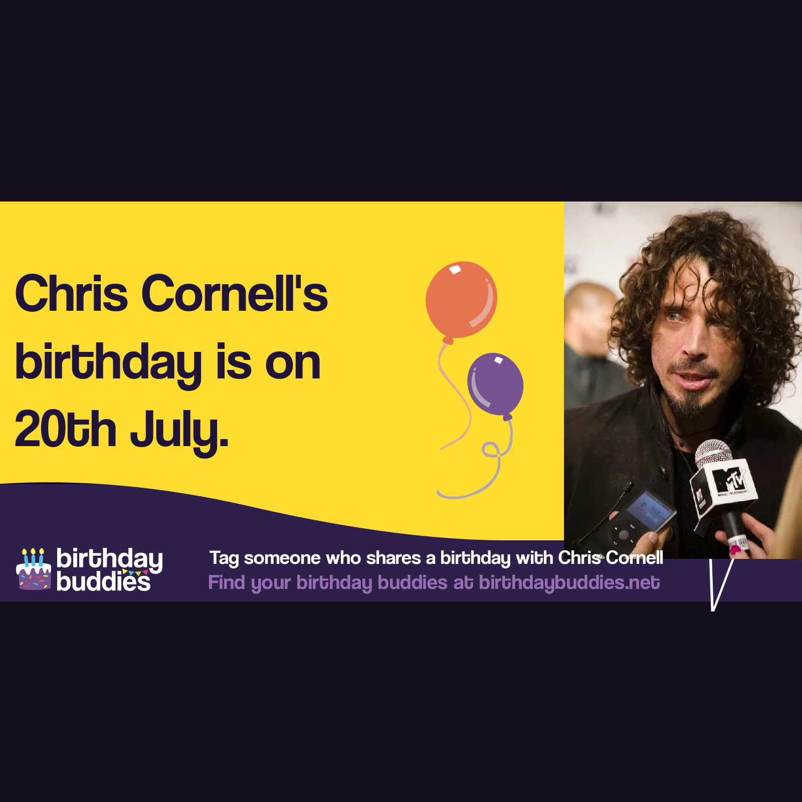 Chris Cornell’s birthday was 20th July 1964