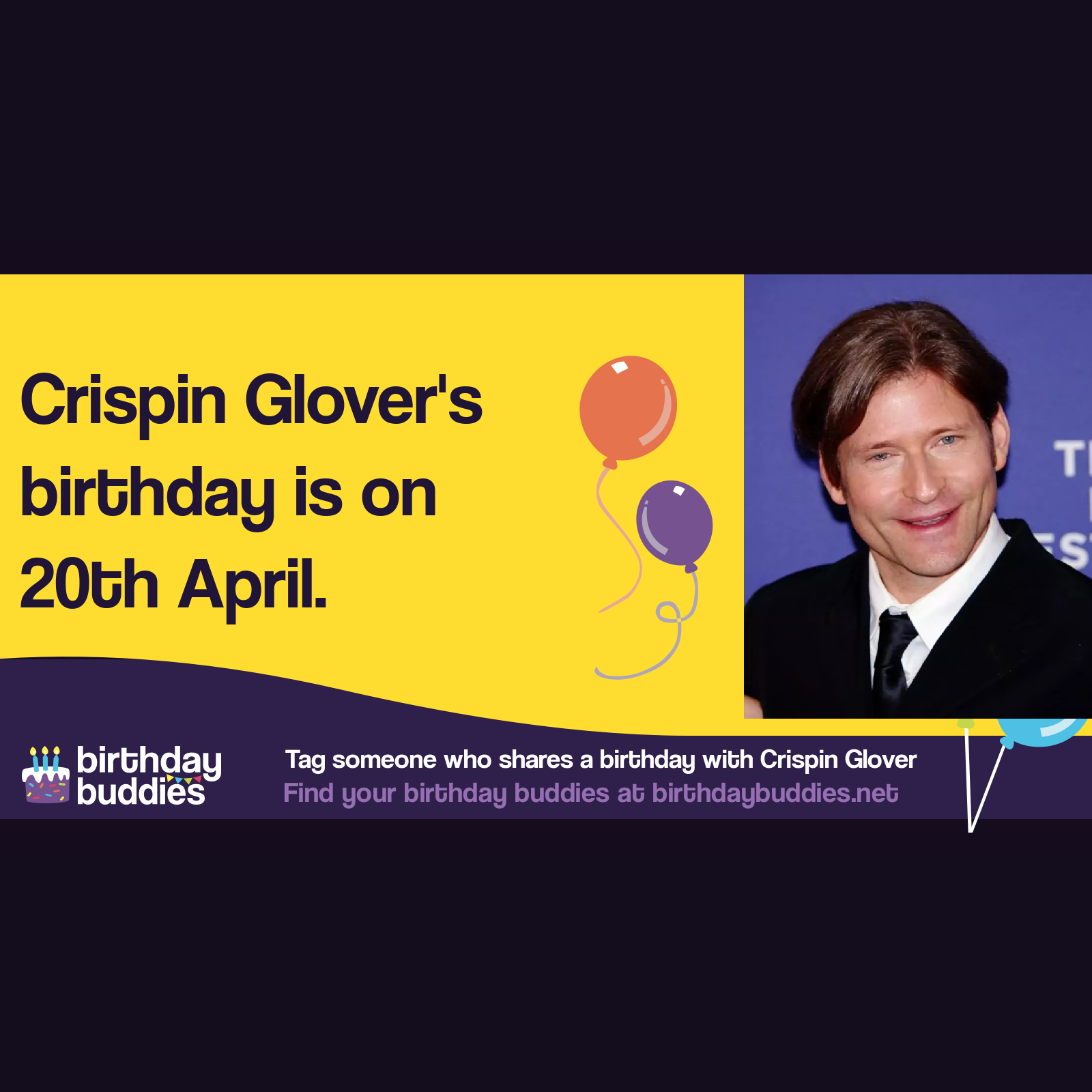 Crispin Glover’s birthday is 20th April 1964