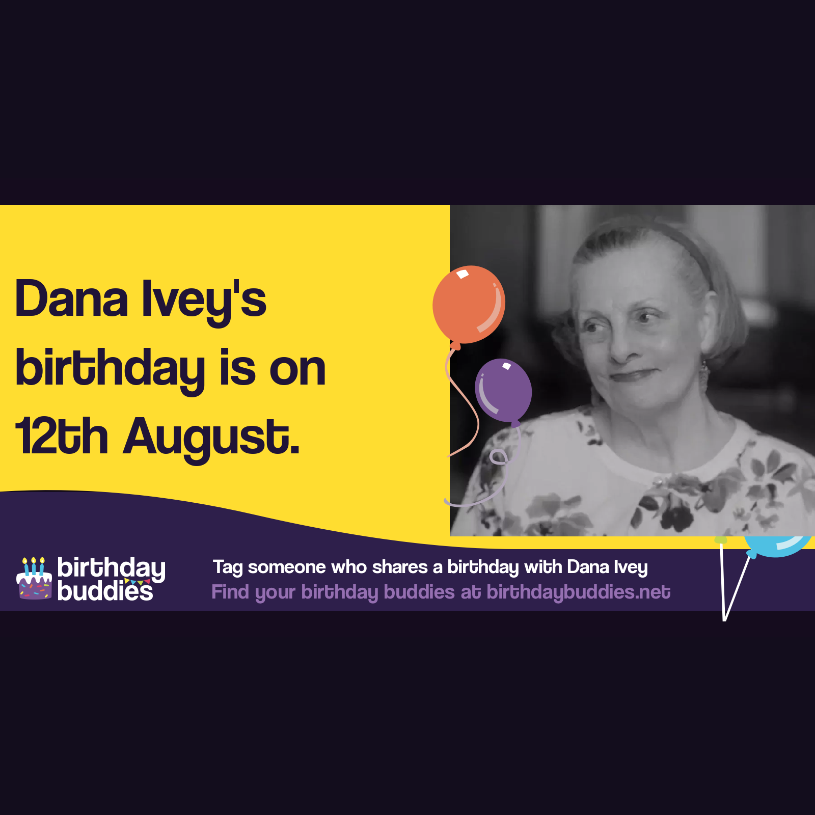 Dana Ivey's birthday is 12th August 1941