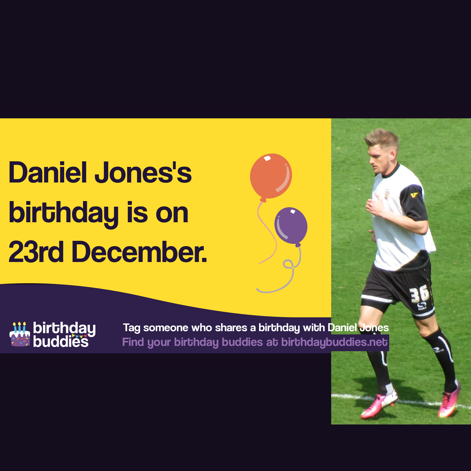 Daniel Jones's birthday is 23rd December 1986