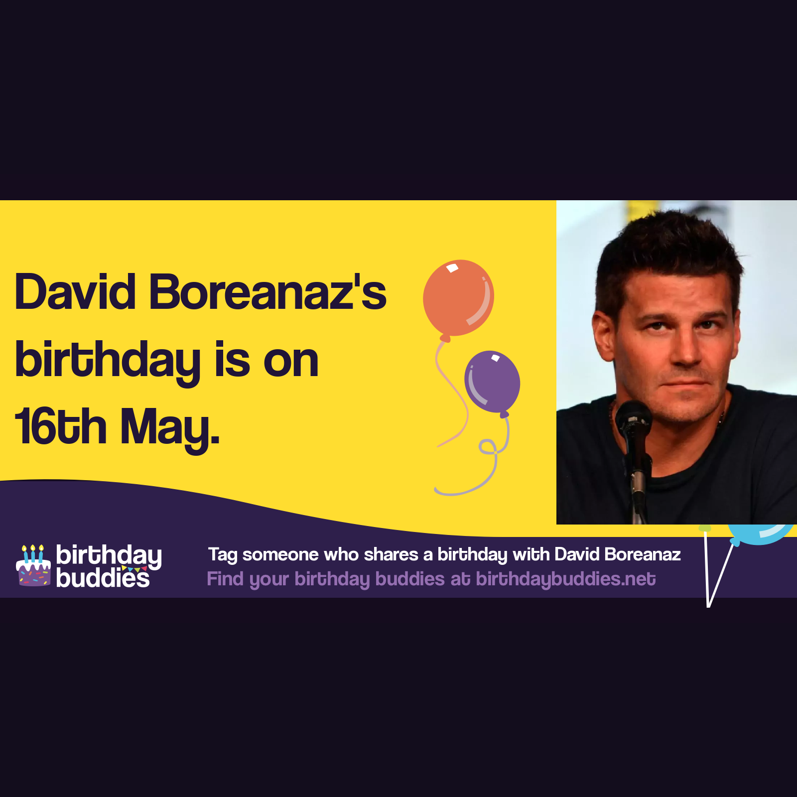 David Boreanaz’s birthday is 16th May 1969