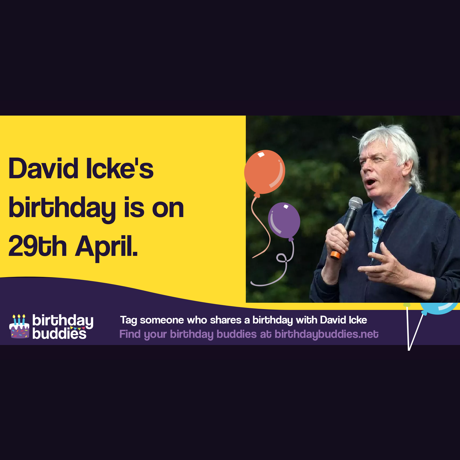 David Icke’s birthday is 29th April 1952
