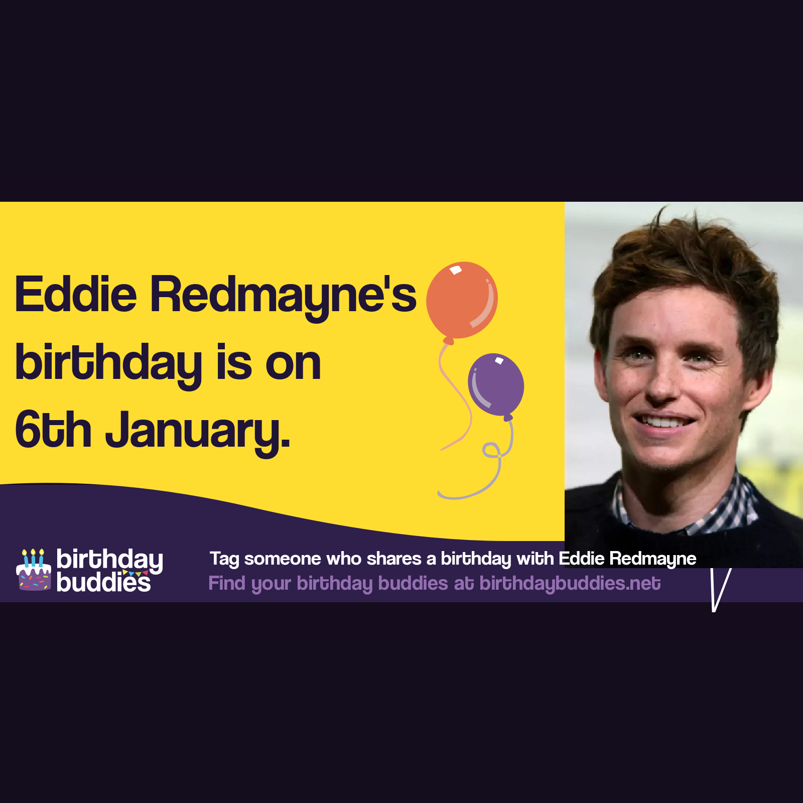 Eddie Redmayne’s birthday is 6th January 1982