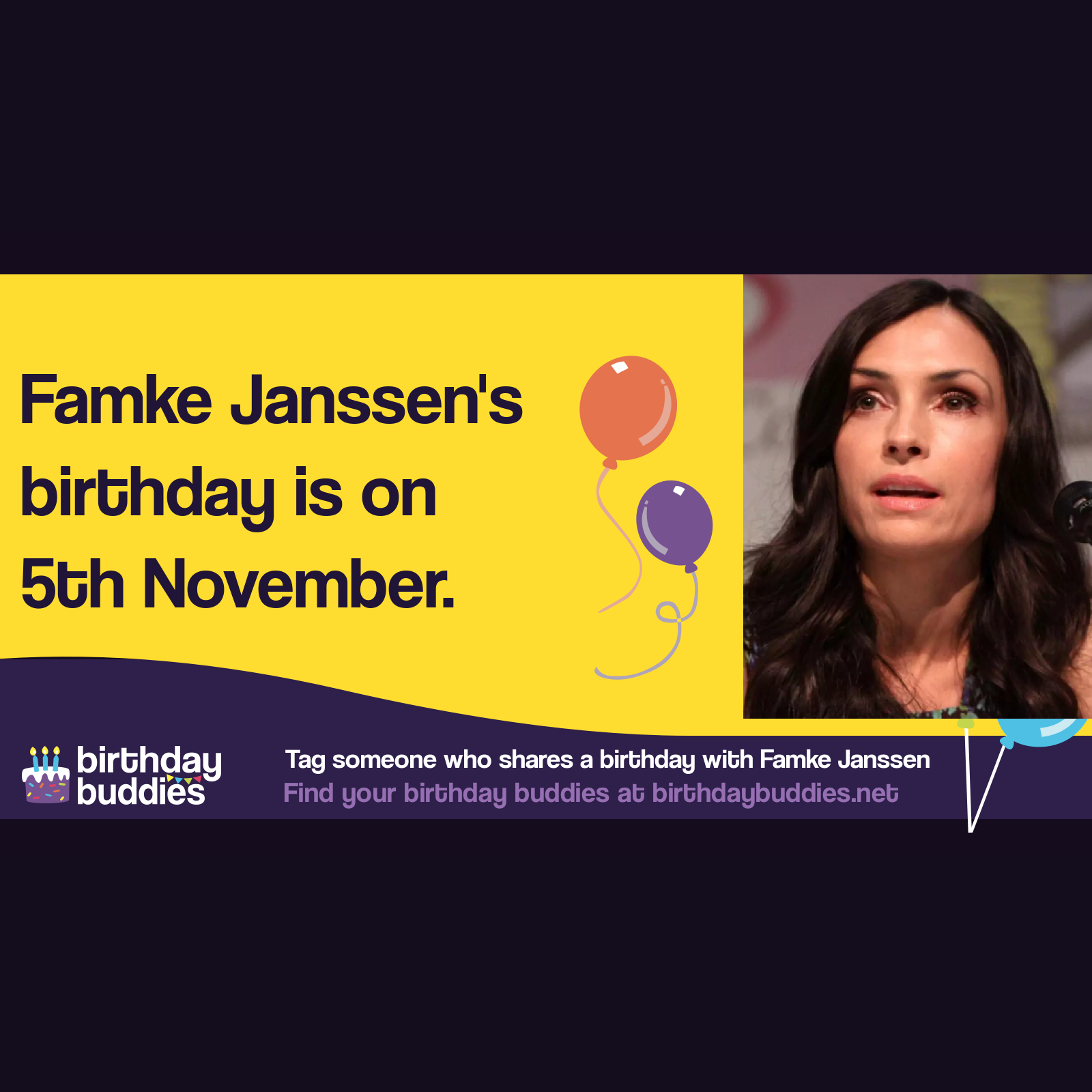 Famke Janssen’s birthday is 5th November 1964