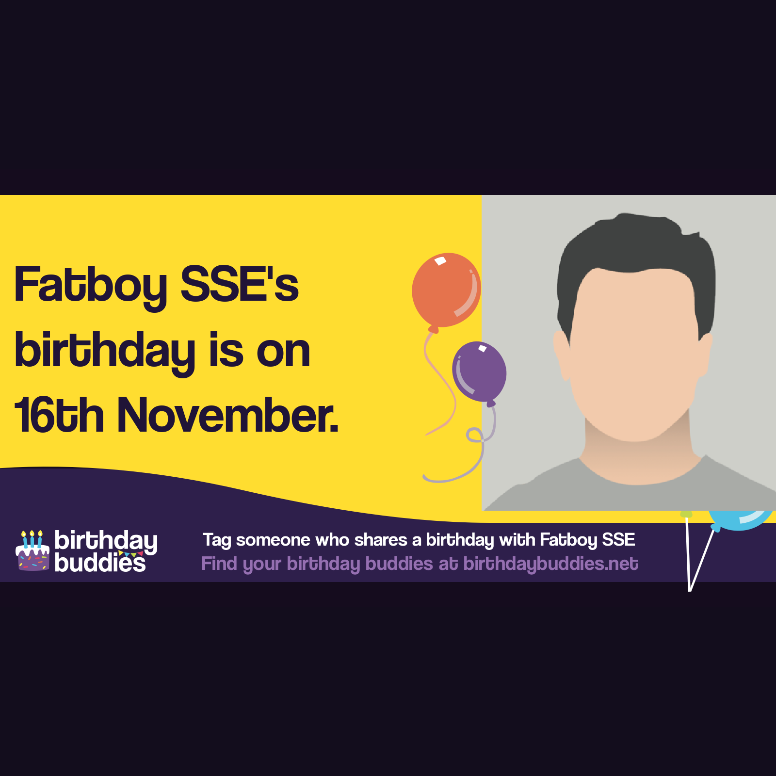 Fatboy SSE's birthday is 16th November 1993