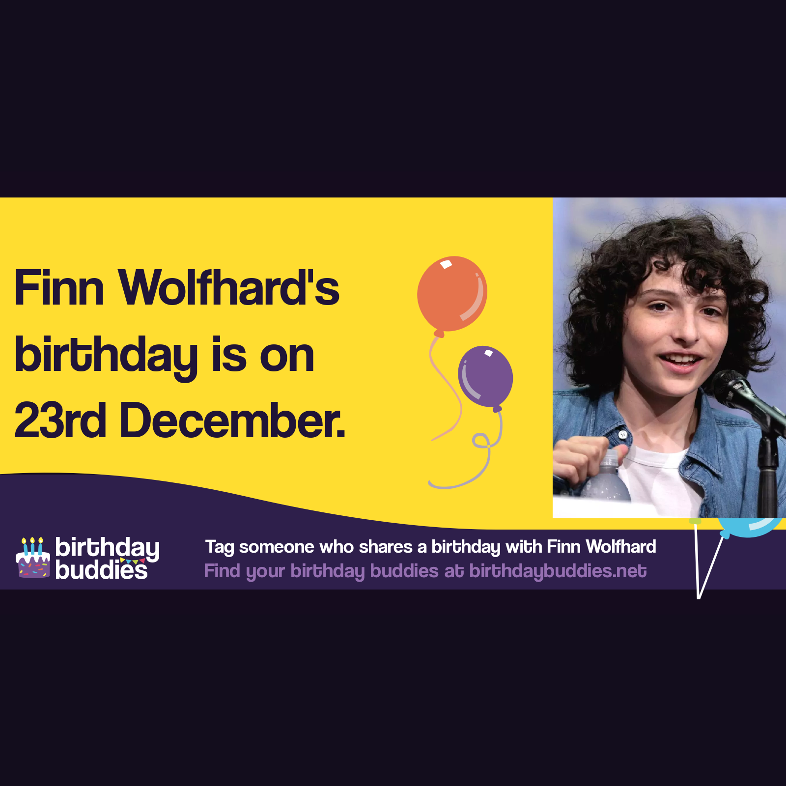 Finn Wolfhard's birthday is 23rd December 2002