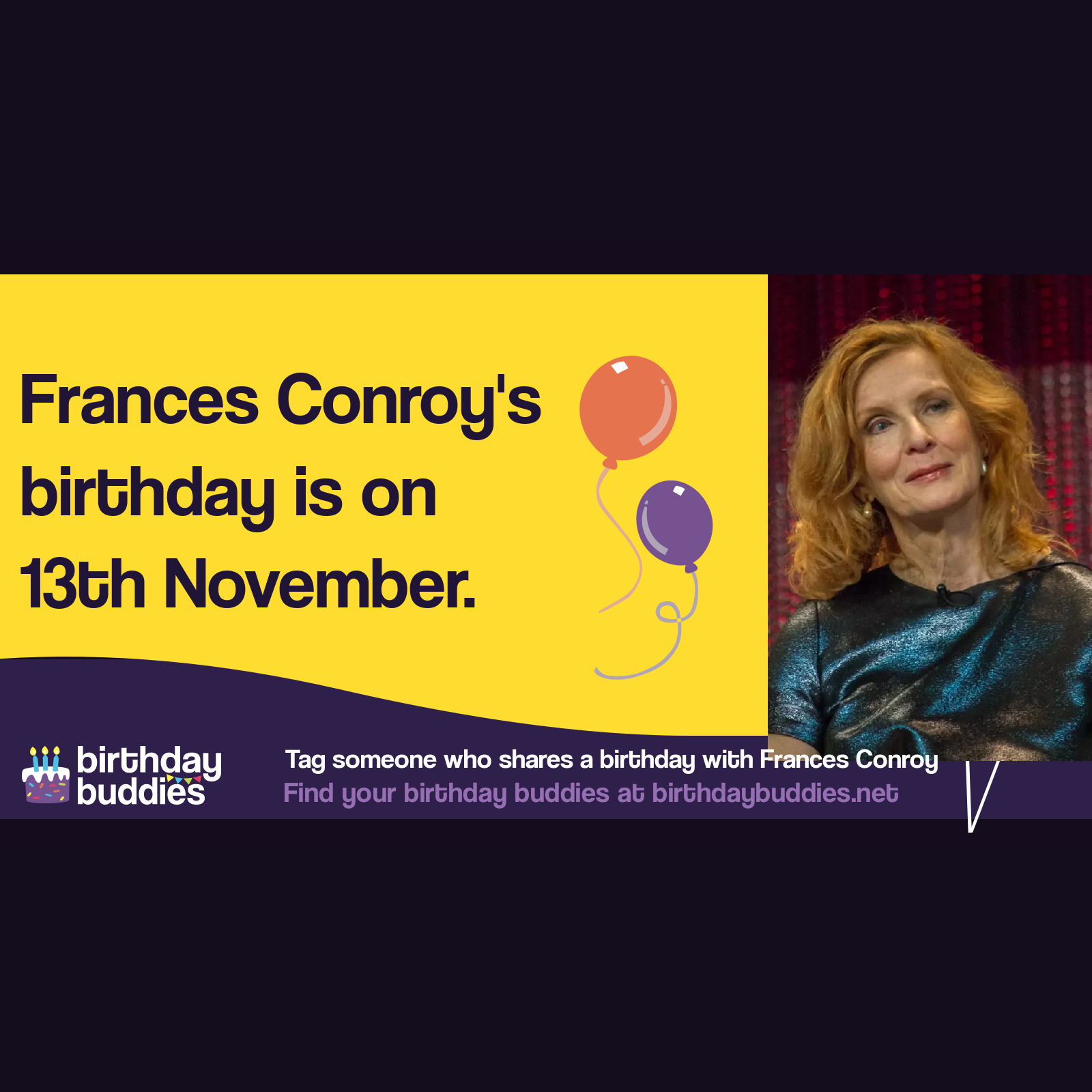 Frances Conroy’s birthday is 13th November 1953