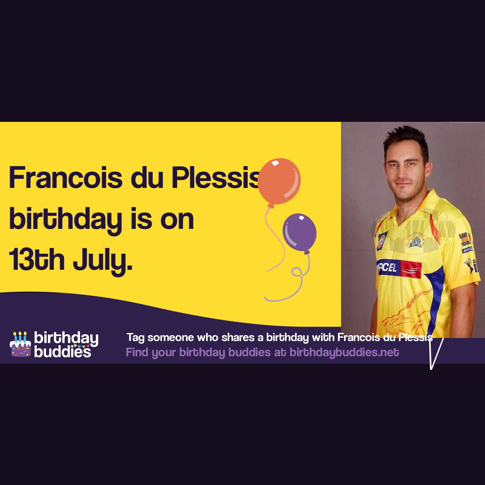 Francois du Plessis's birthday is 13th July 1984