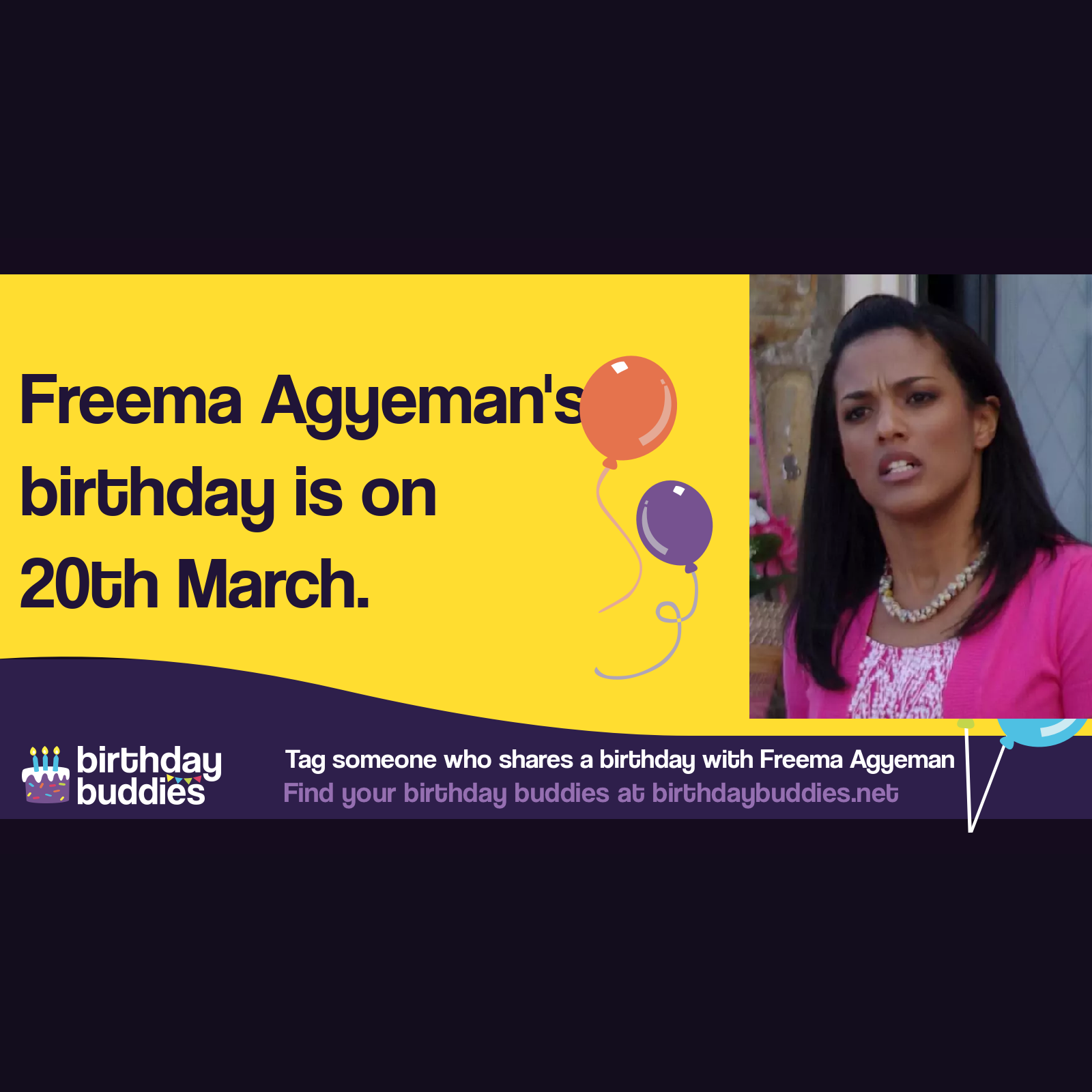 Freema Agyeman&rsquo;s birthday is 20th March 1979