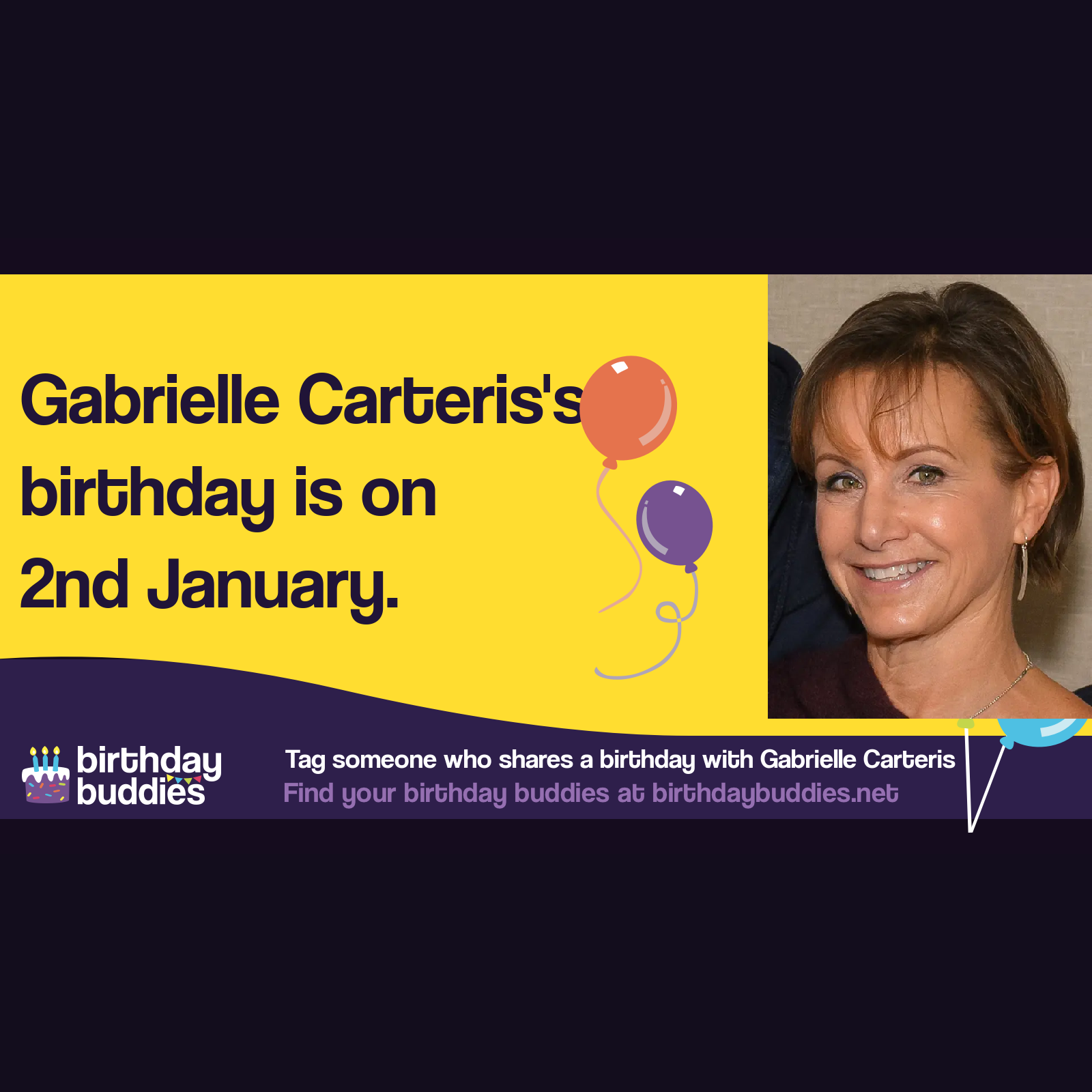 Gabrielle Carteris’s birthday is 2nd January 1961