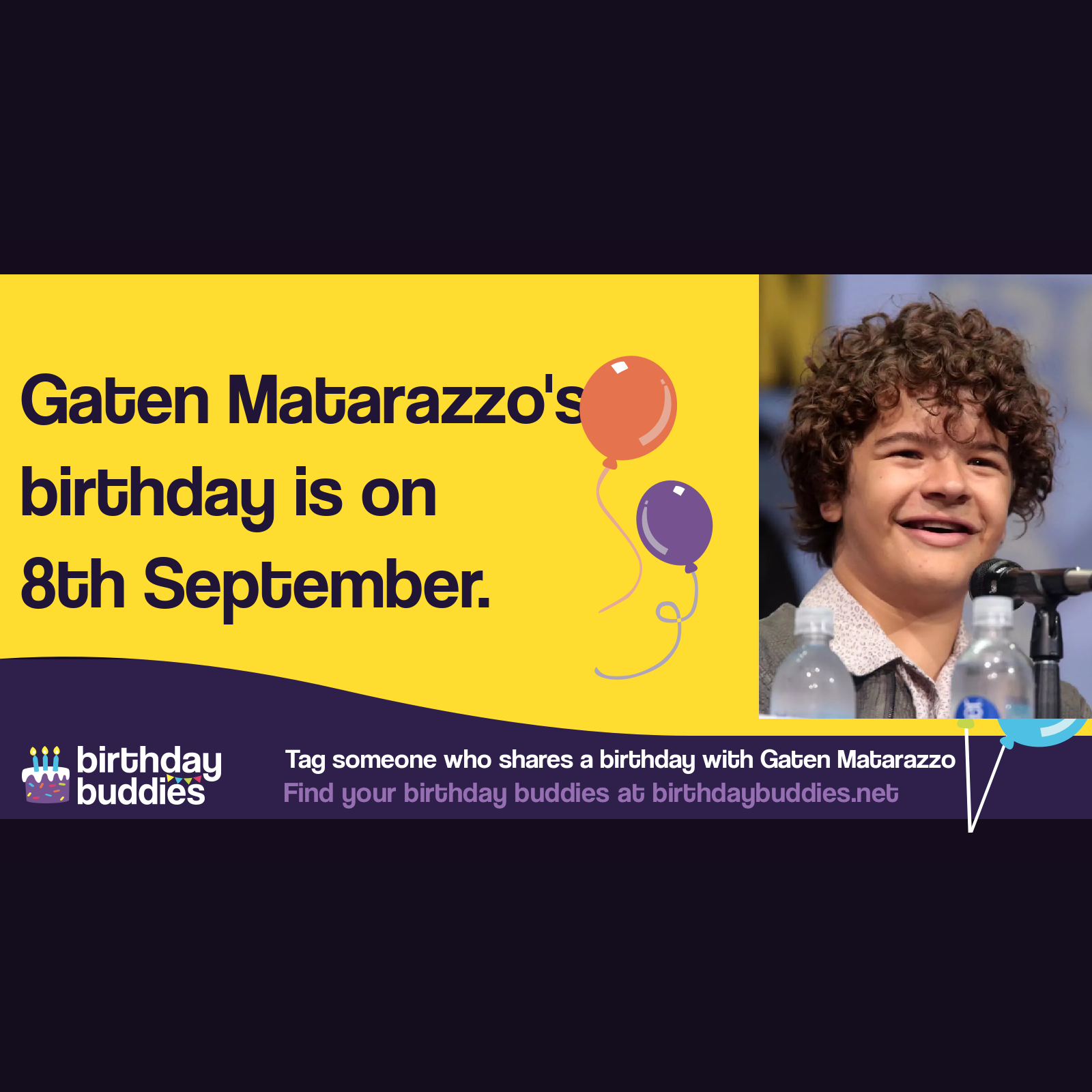 Gaten Matarazzo’s birthday is 8th September 2002