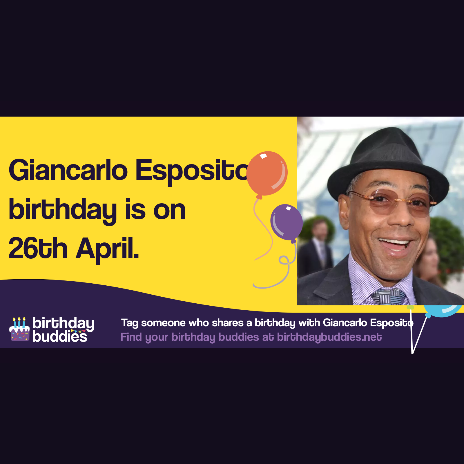 Giancarlo Esposito’s birthday is 26th April 1958