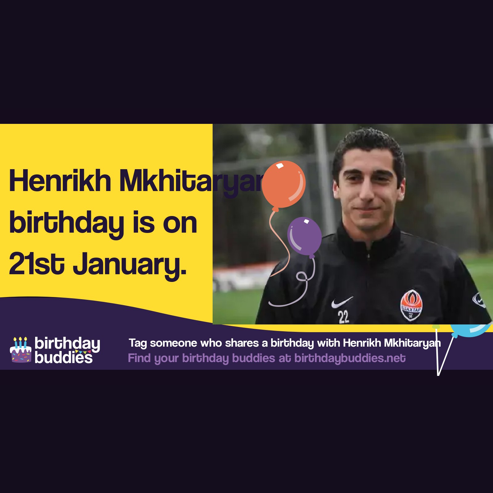 Henrikh Mkhitaryan’s birthday is 21st January 1989