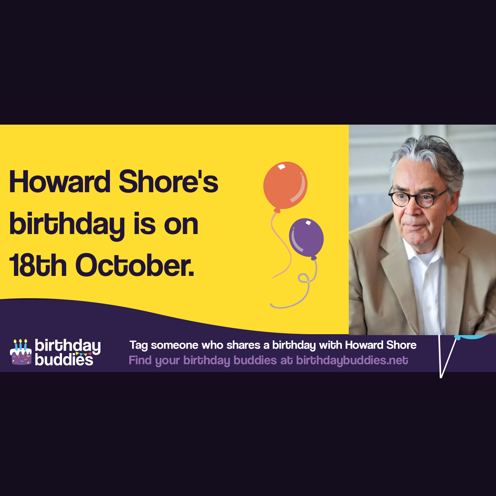 Howard Shore’s birthday is 18th October 1946
