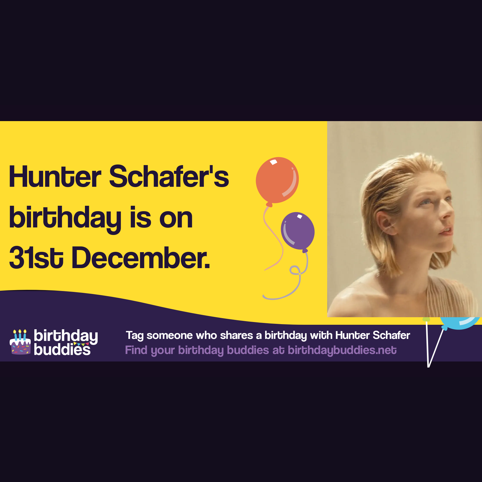 Hunter Schafer's birthday is 31st December 1998