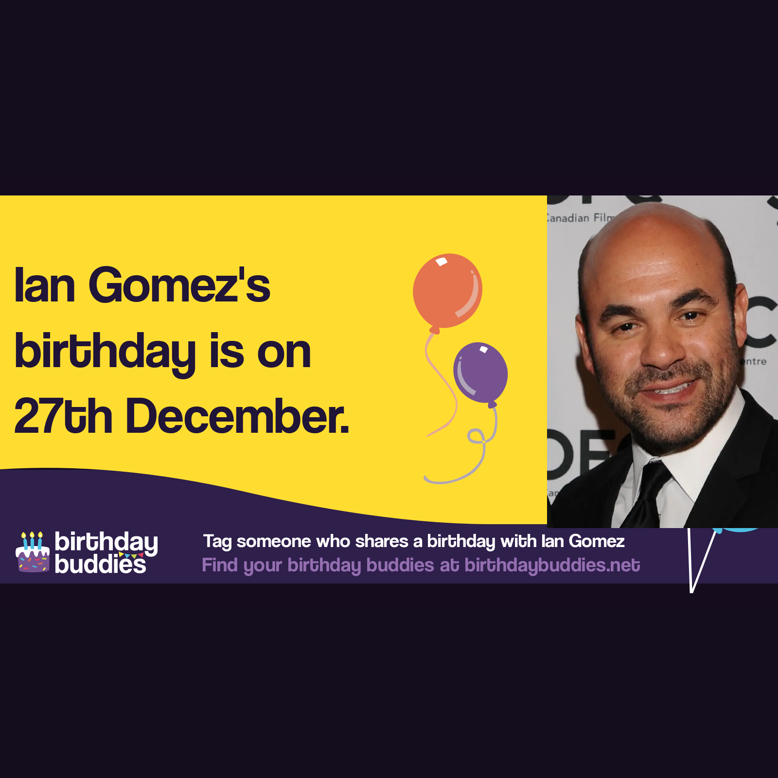 Ian Gomez's birthday is 27th December 1964