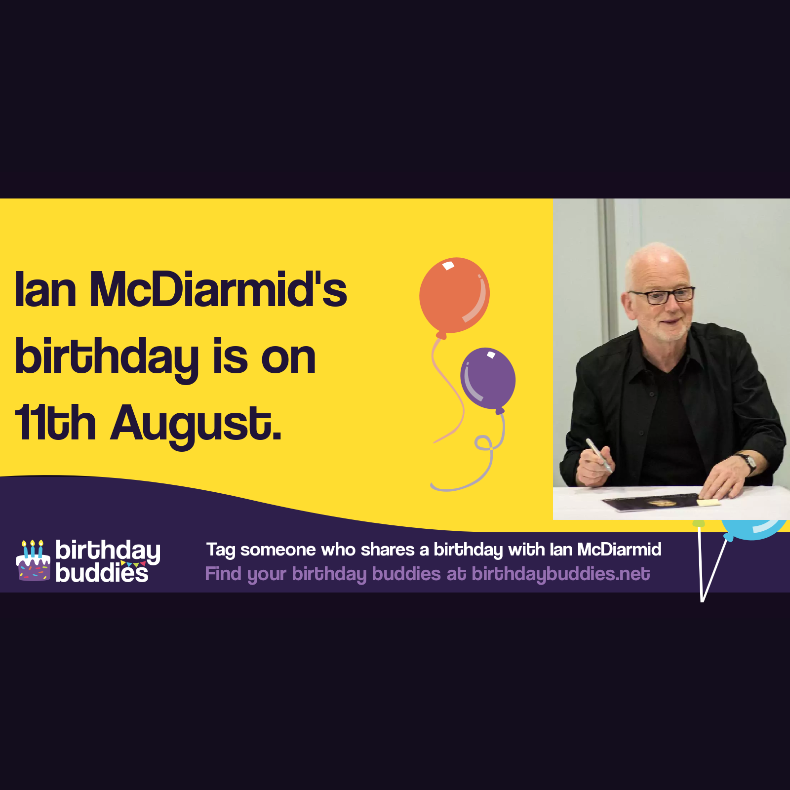 Ian McDiarmid’s birthday is 11th August 1944