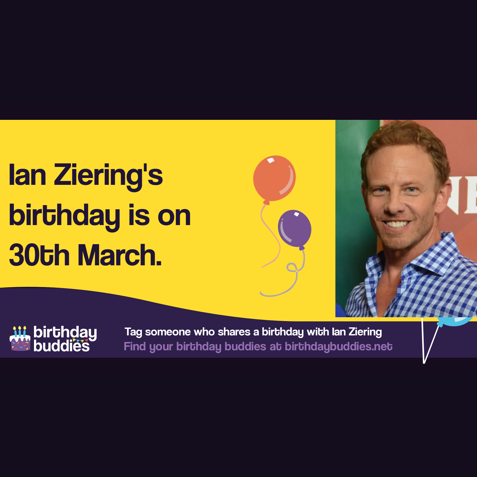 Ian Ziering’s birthday is 30th March 1964