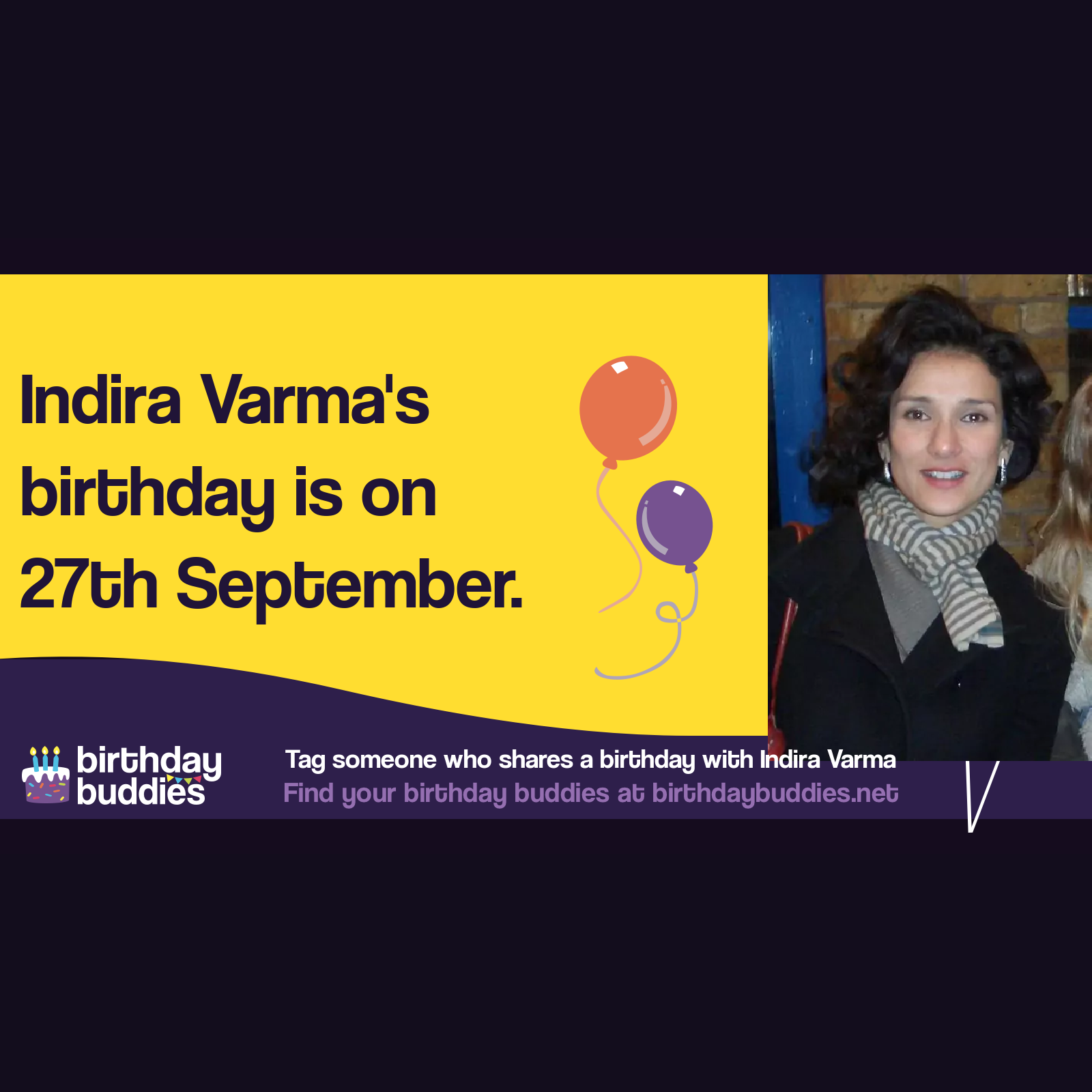 Indira Varma’s birthday is 14th May 1973