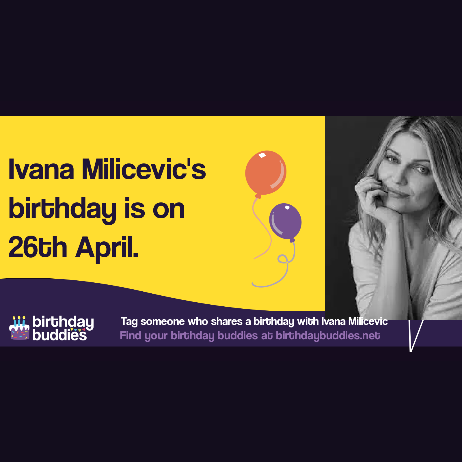 Ivana Milicevic’s birthday is 26th April 1974