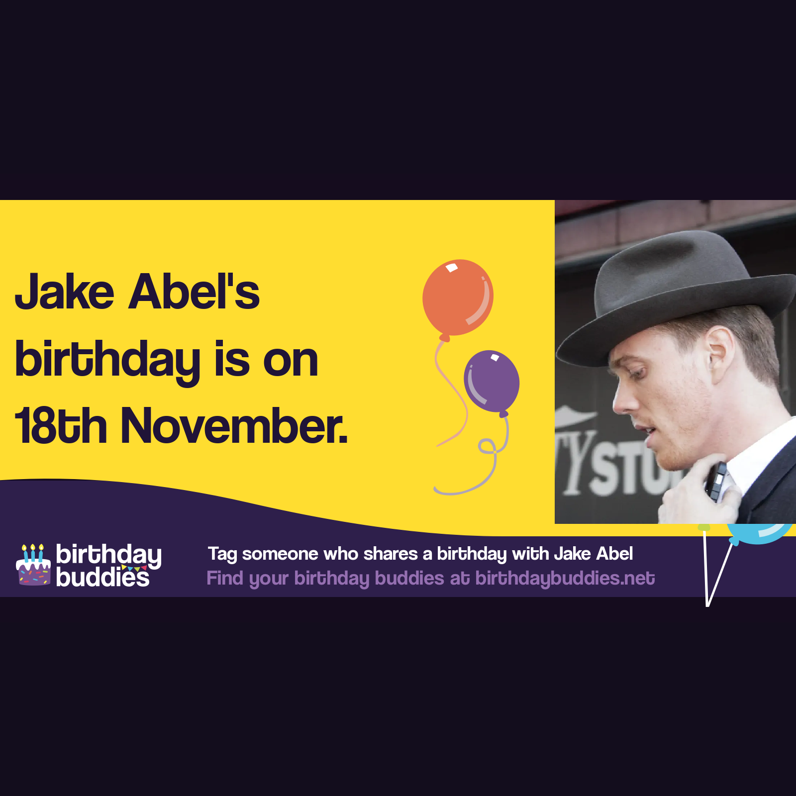 Jake Abel’s birthday is 18th November 1987
