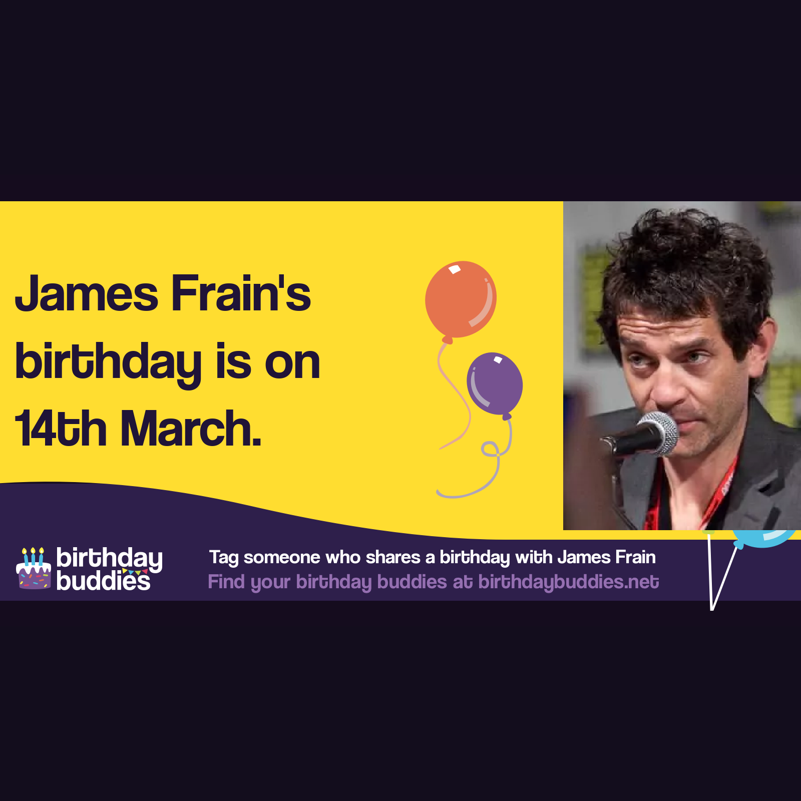 James Frain&rsquo;s birthday is 14th March 1968