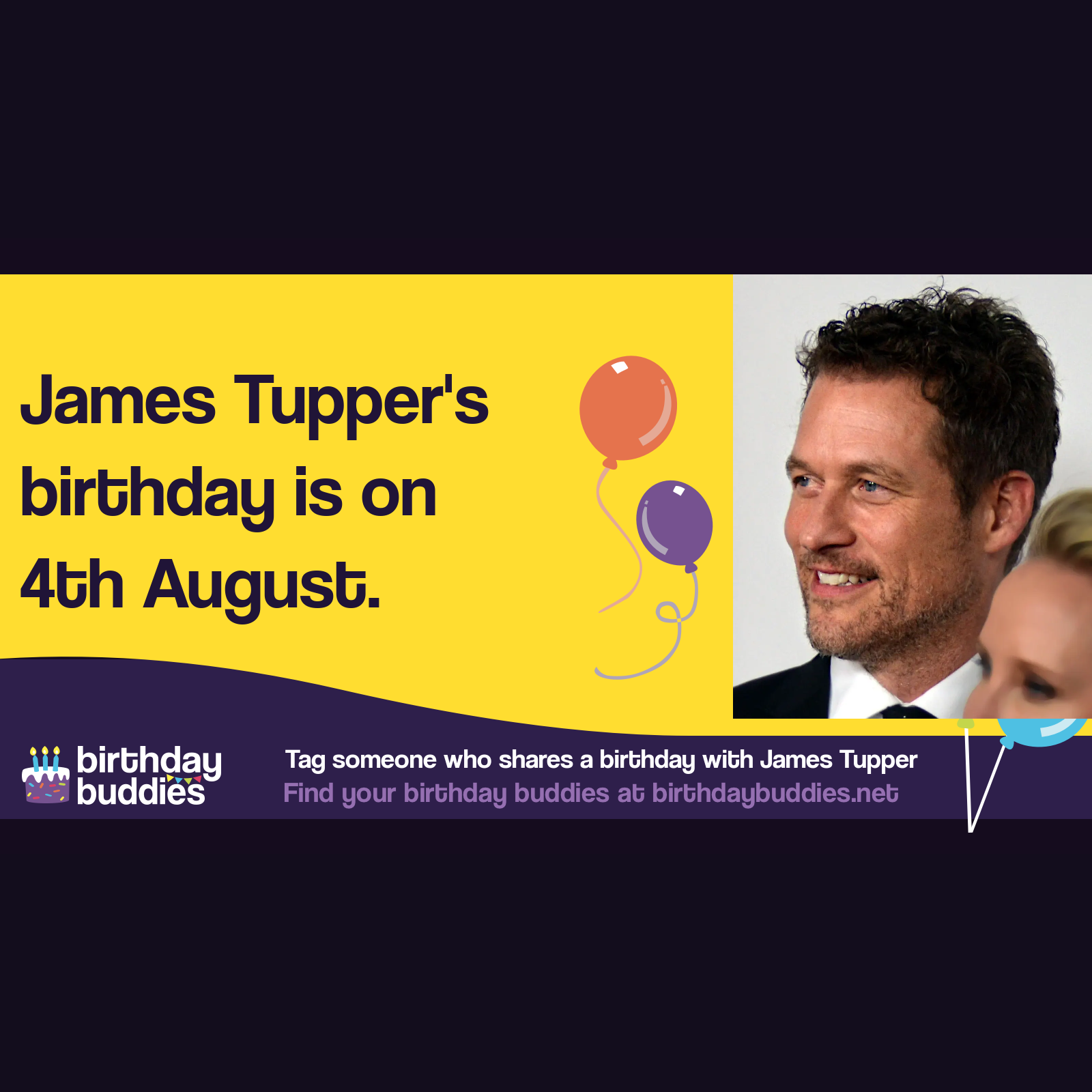 James Tupper's birthday is 4th August 1965